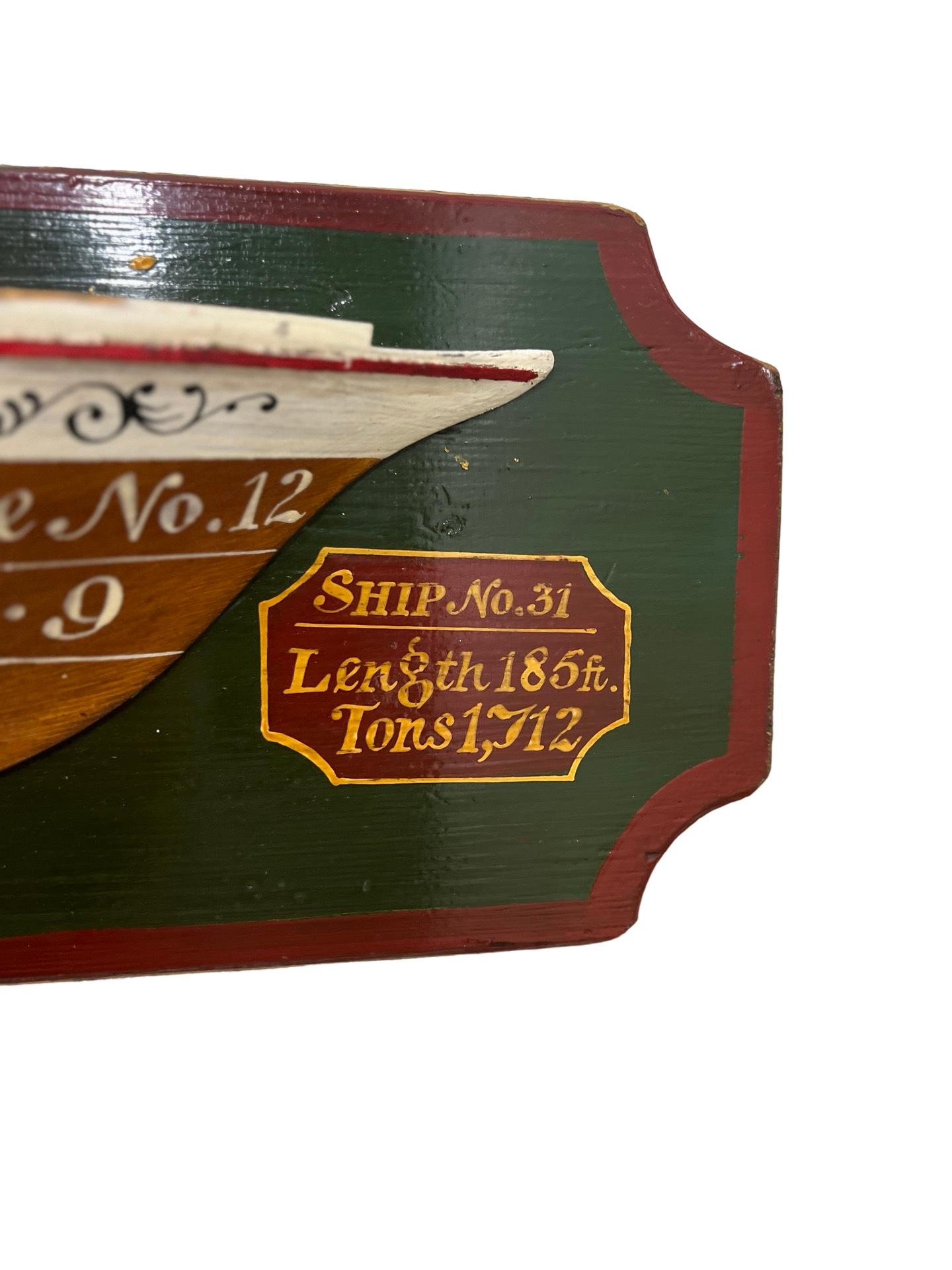 Walnut Antique English W. F. Milne Esq Detailed Half Hull Ship Model Hull England For Sale