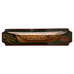 Antique English W. F. Milne Esq Detailed Half Hull Ship Model Hull England