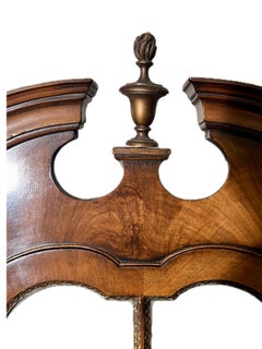 Antique English Walnut and Glass Front Corner Cabinet, Circa 1890-1910.