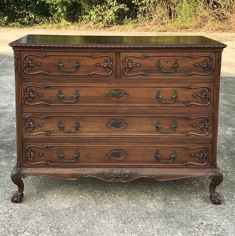 20th Century Antique English Walnut Chippendale Commode