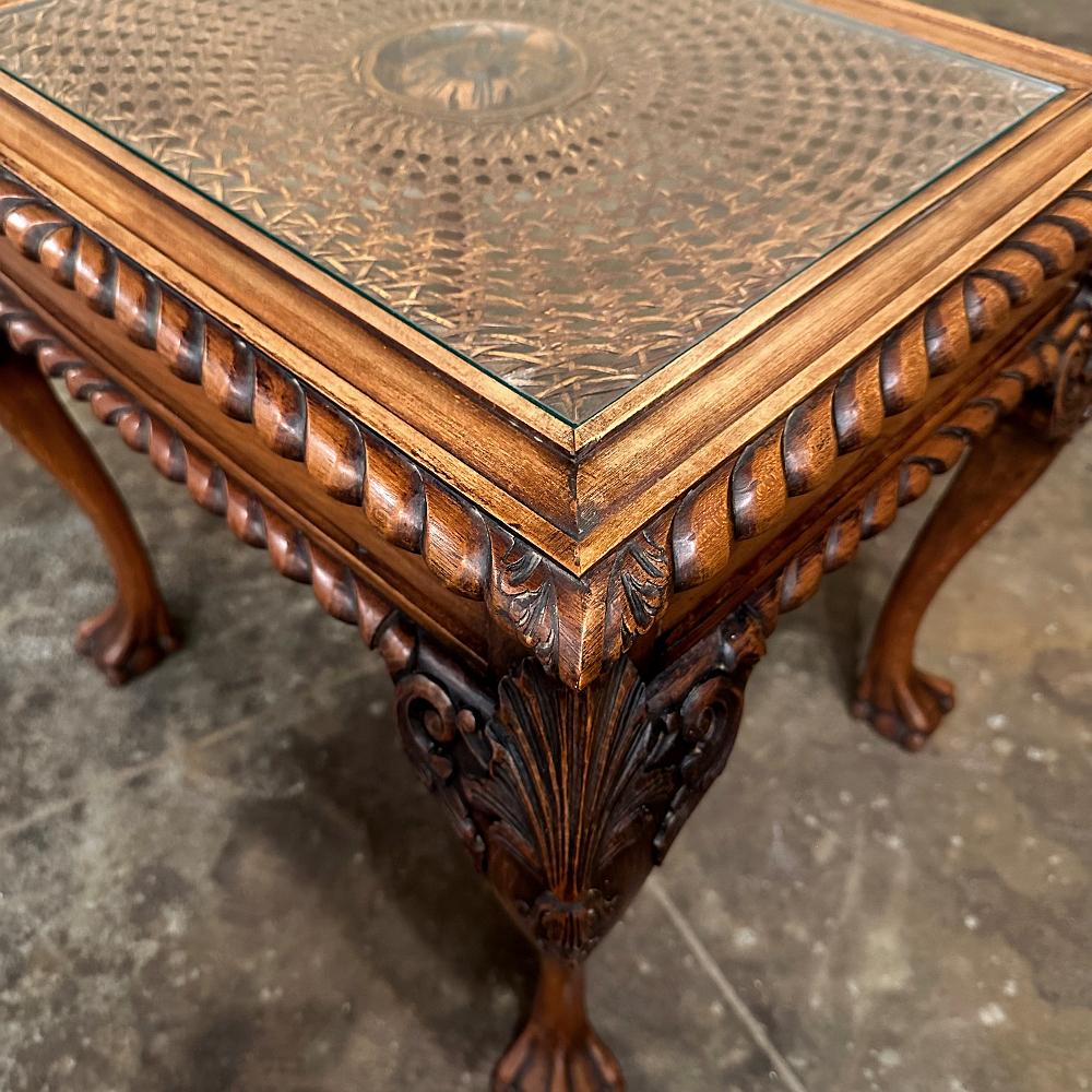 Antique English Walnut Chippendale End Table For Sale 4