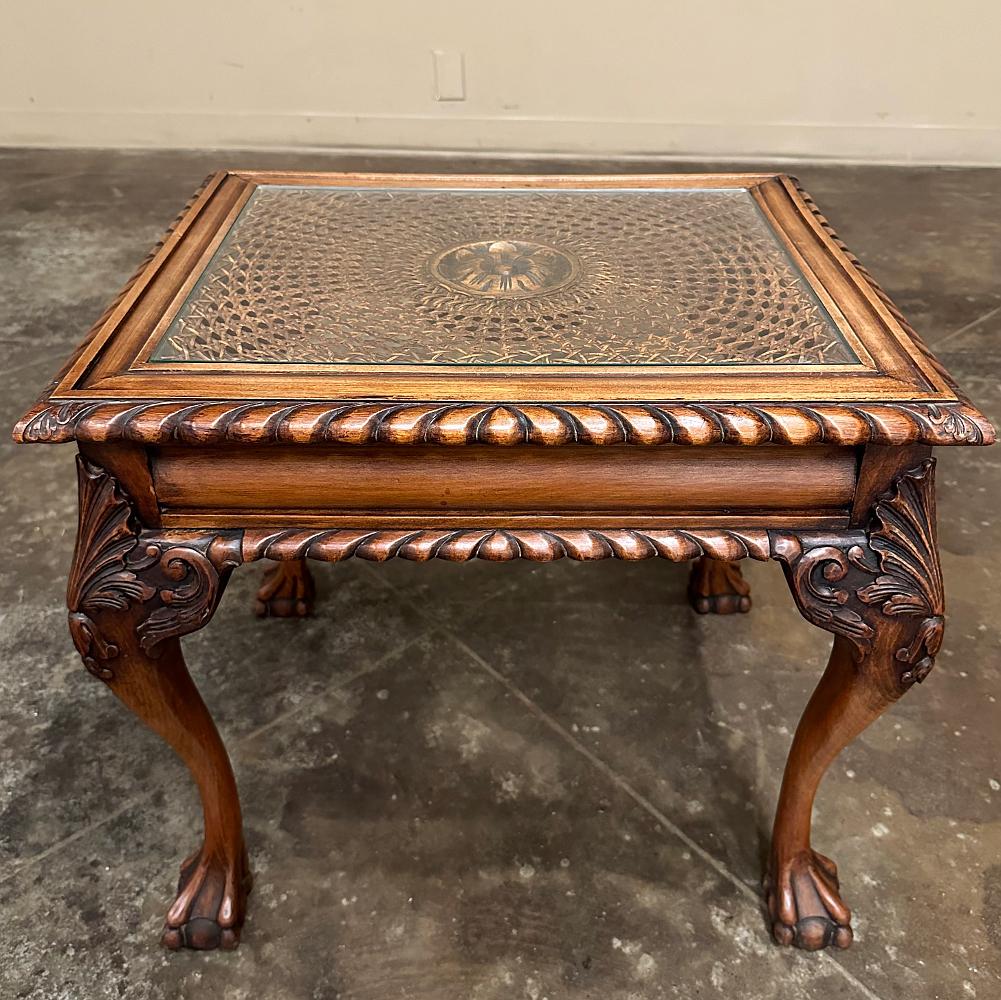 Antique English Walnut Chippendale End Table For Sale 5