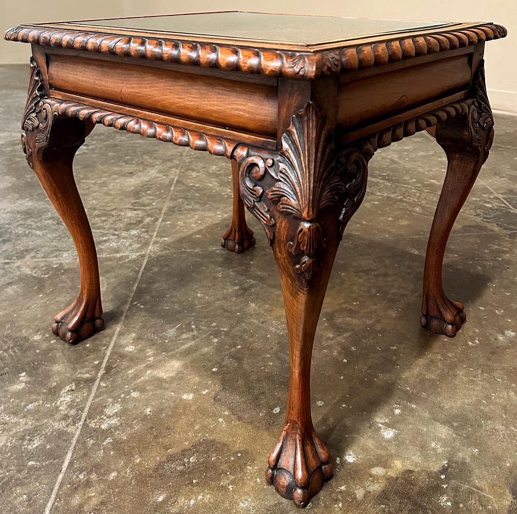 Antique English Walnut Chippendale End Table For Sale 6
