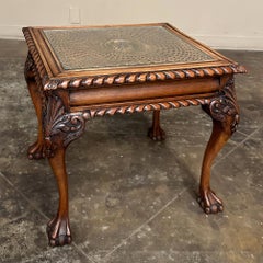 Antique English Walnut Chippendale End Table