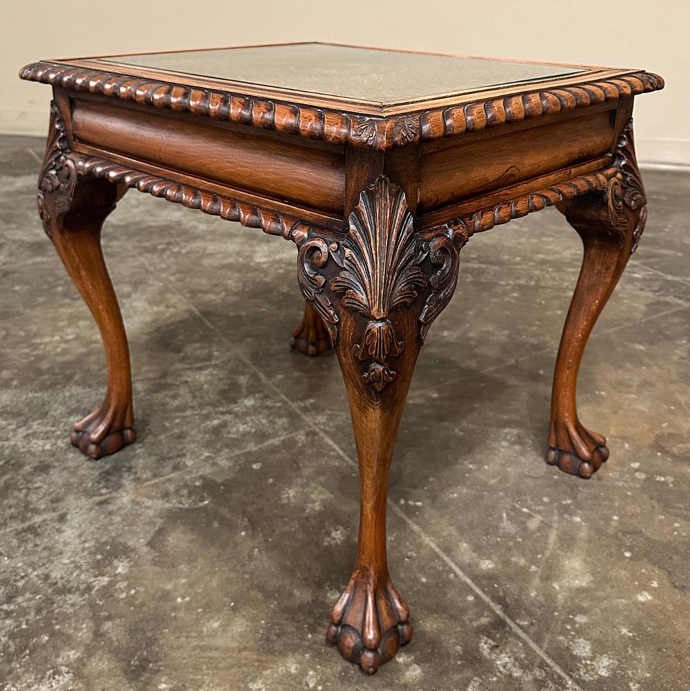 Antique English Walnut Chippendale End Table For Sale 3