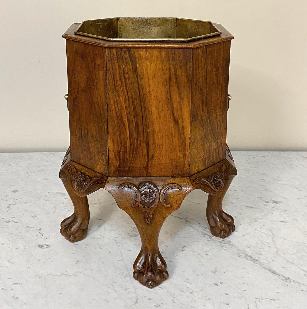 20th Century Antique English Walnut Chippendale Tea Warmer ~ Jardinière For Sale