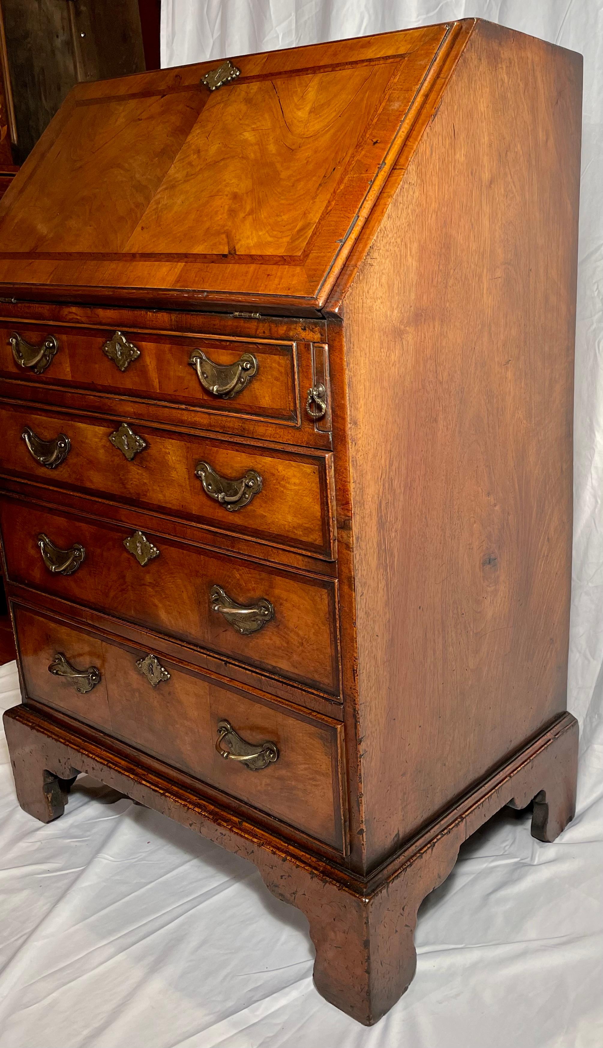 Antique English Walnut Desk  For Sale 2