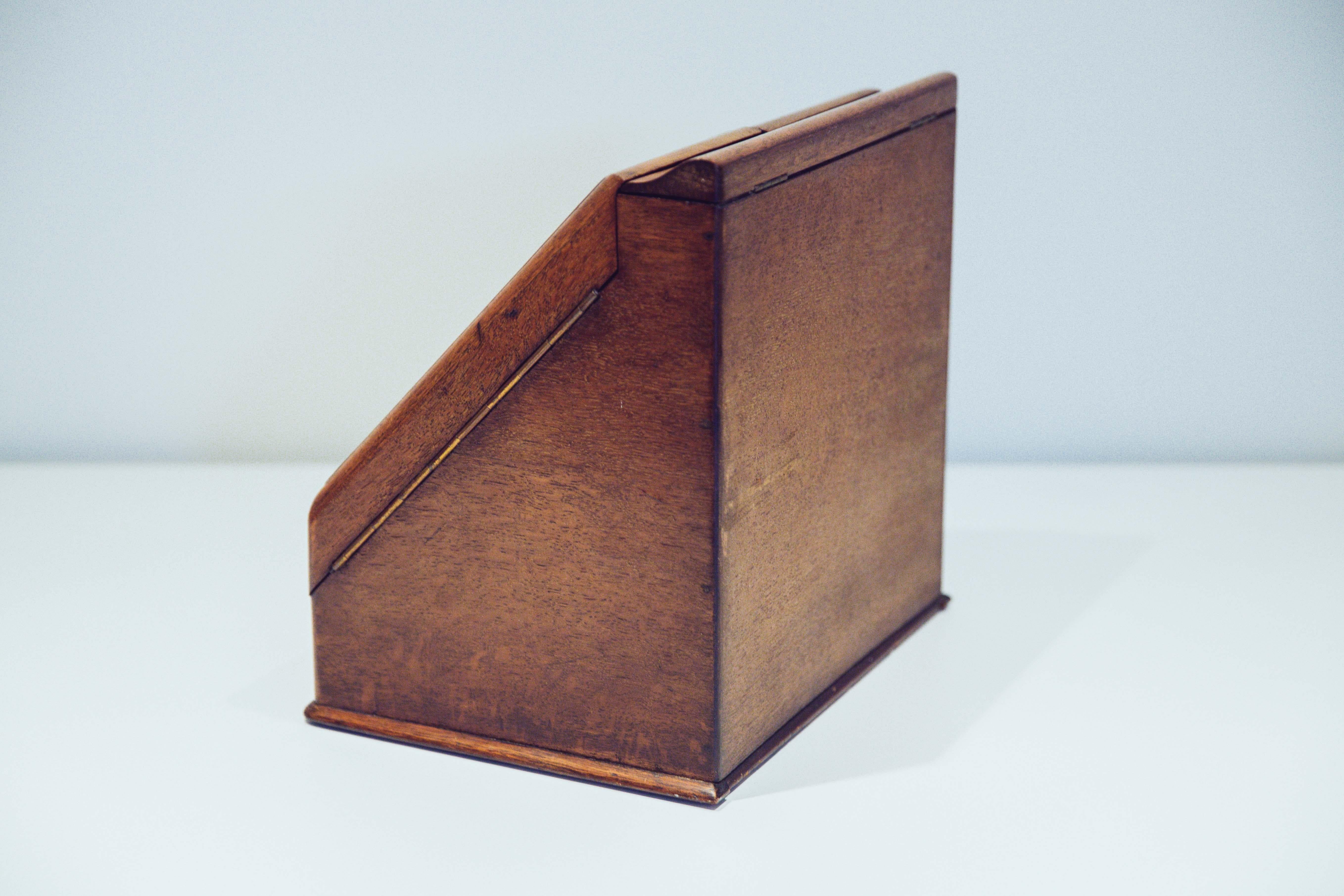 Antique English Walnut Desk Organizer For Sale 7
