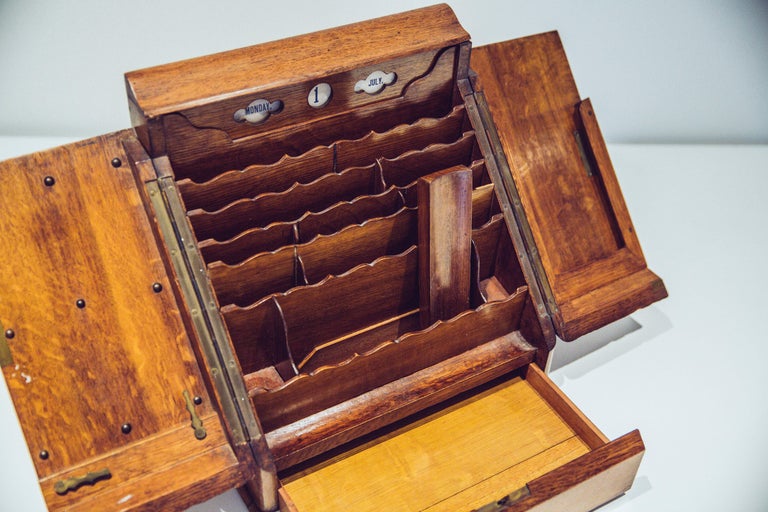 Antique English Walnut Desk Organizer For Sale at 1stDibs antique