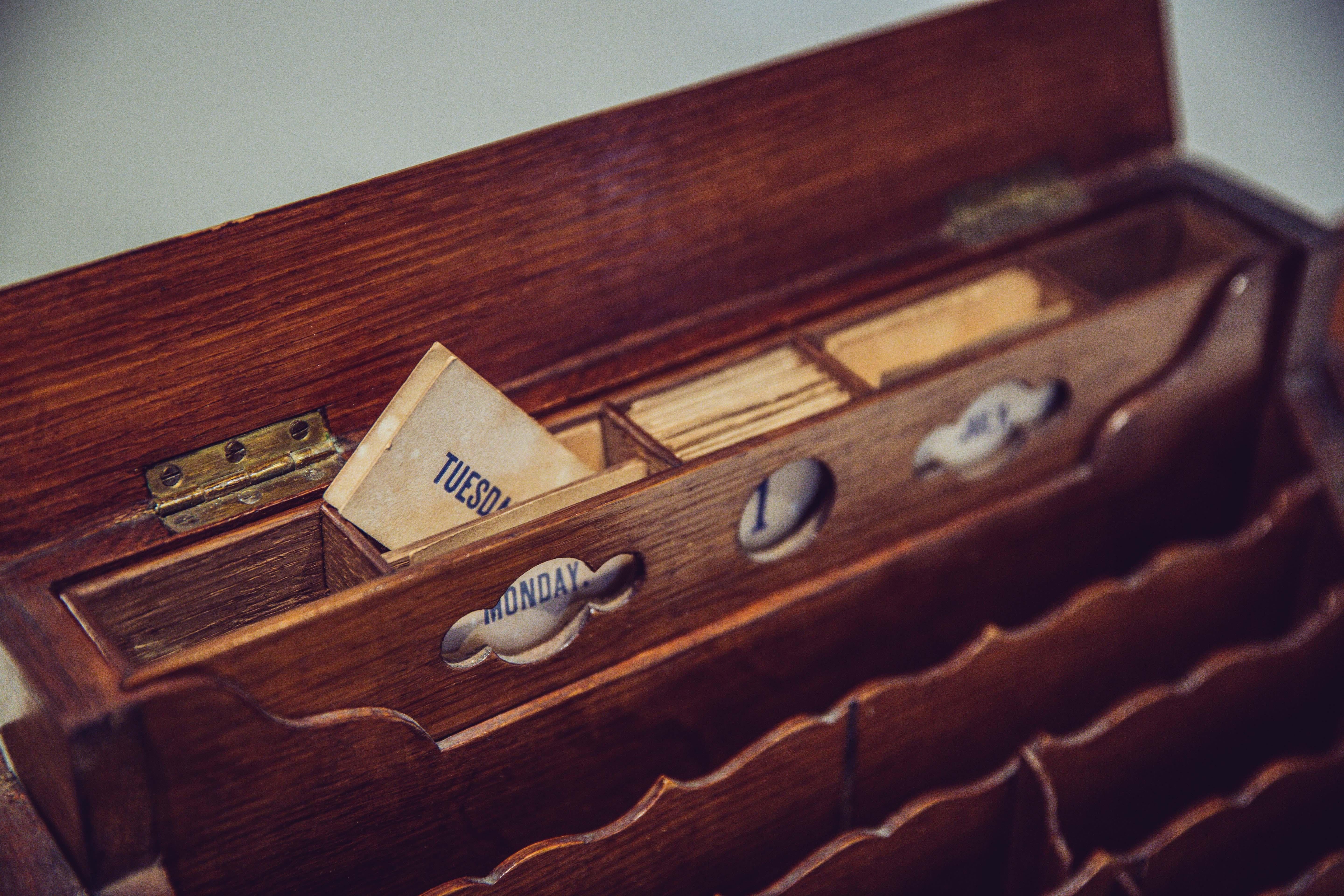 Early 20th Century Antique English Walnut Desk Organizer For Sale