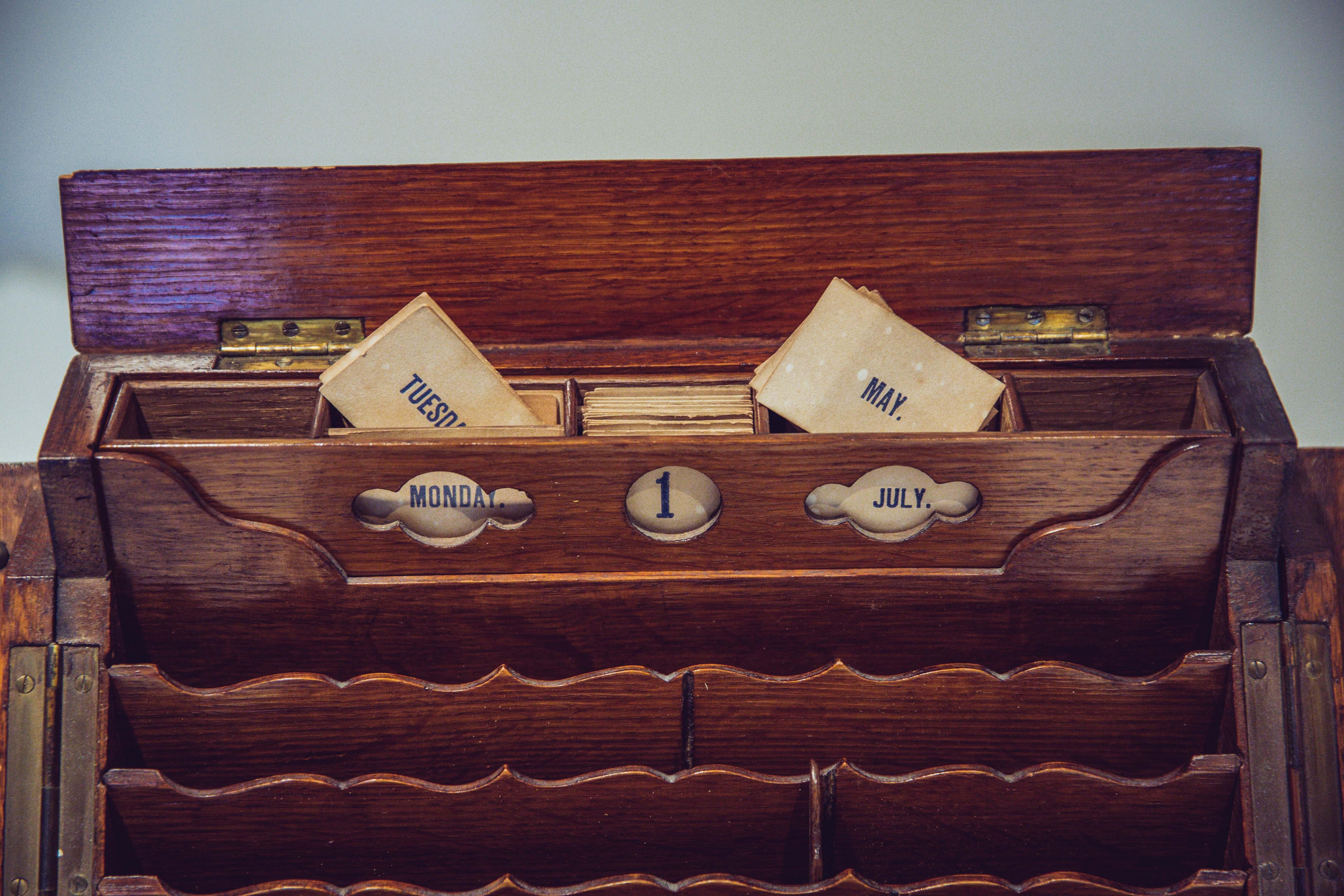 Antique English Walnut Desk Organizer For Sale 1