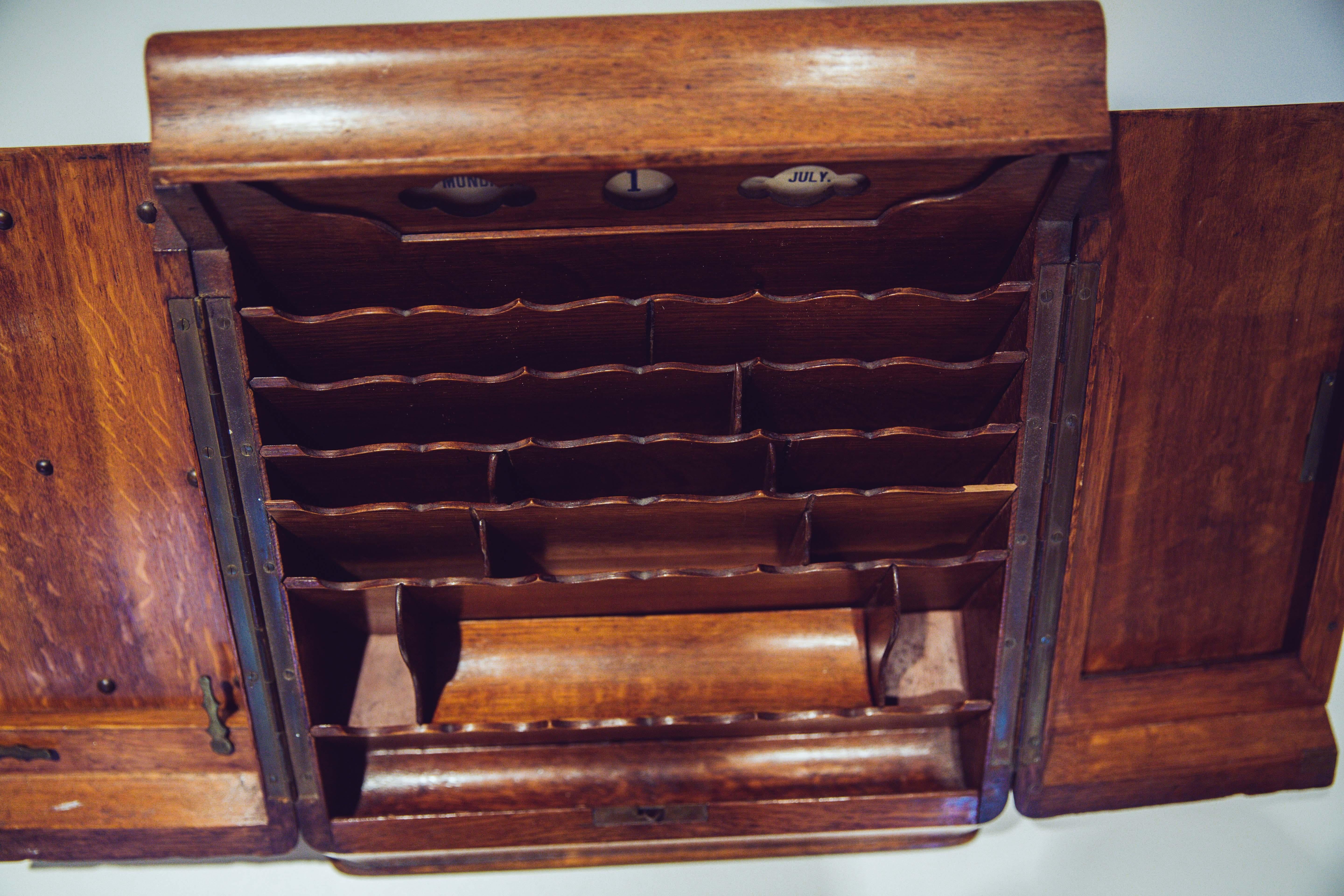 Antique English Walnut Desk Organizer For Sale 2