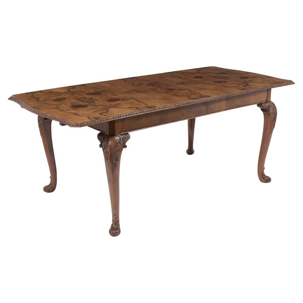 Queen Anne Antique English Walnut Dining Table