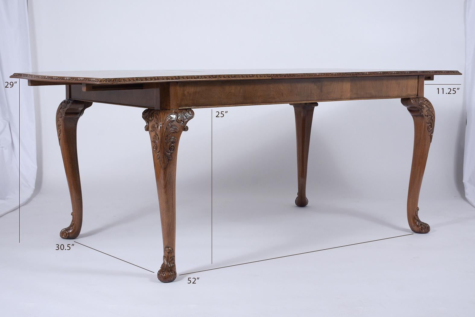 Wood Antique English Walnut Dining Table