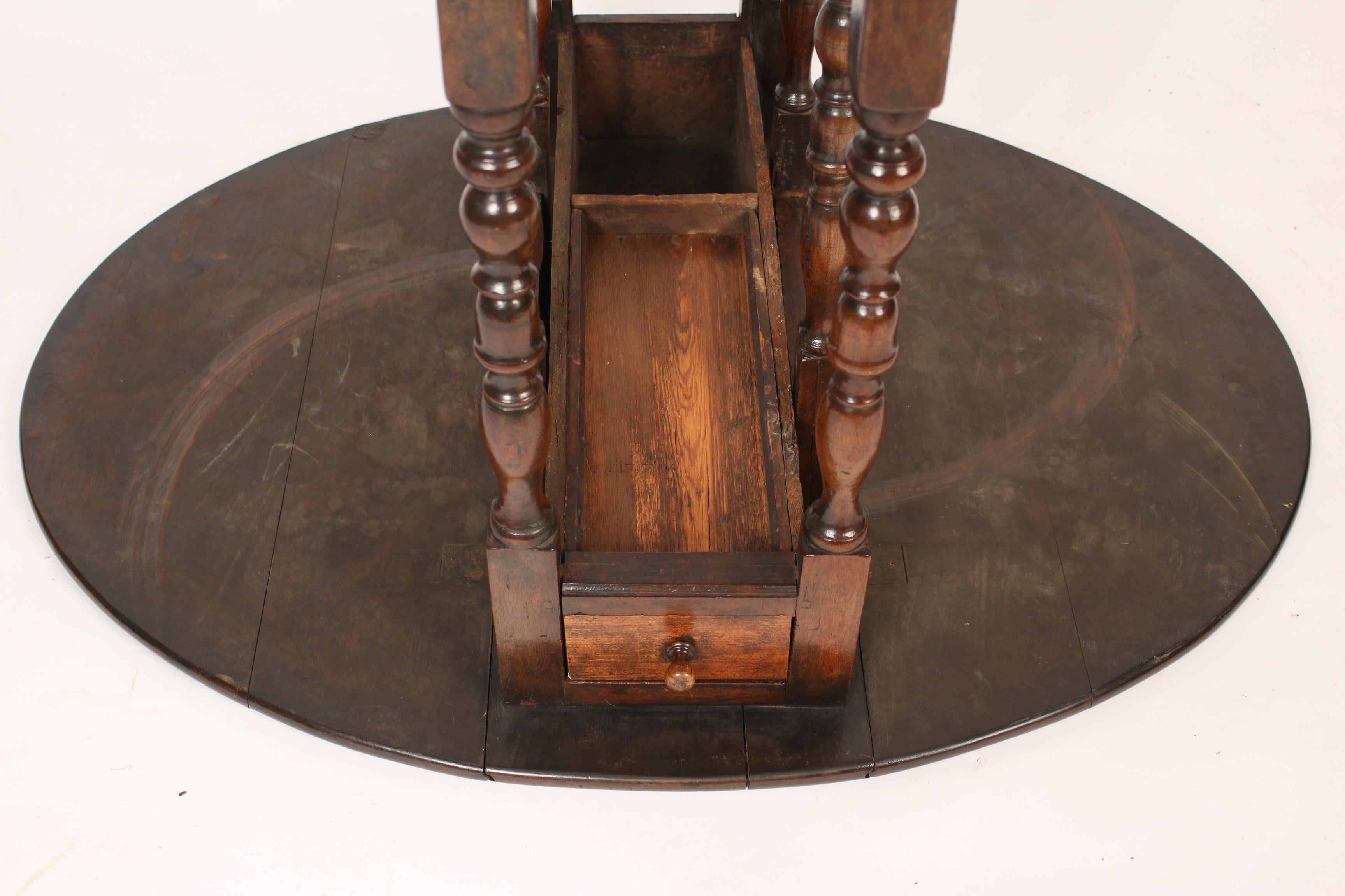 Antique English Walnut Gate Leg Table 5