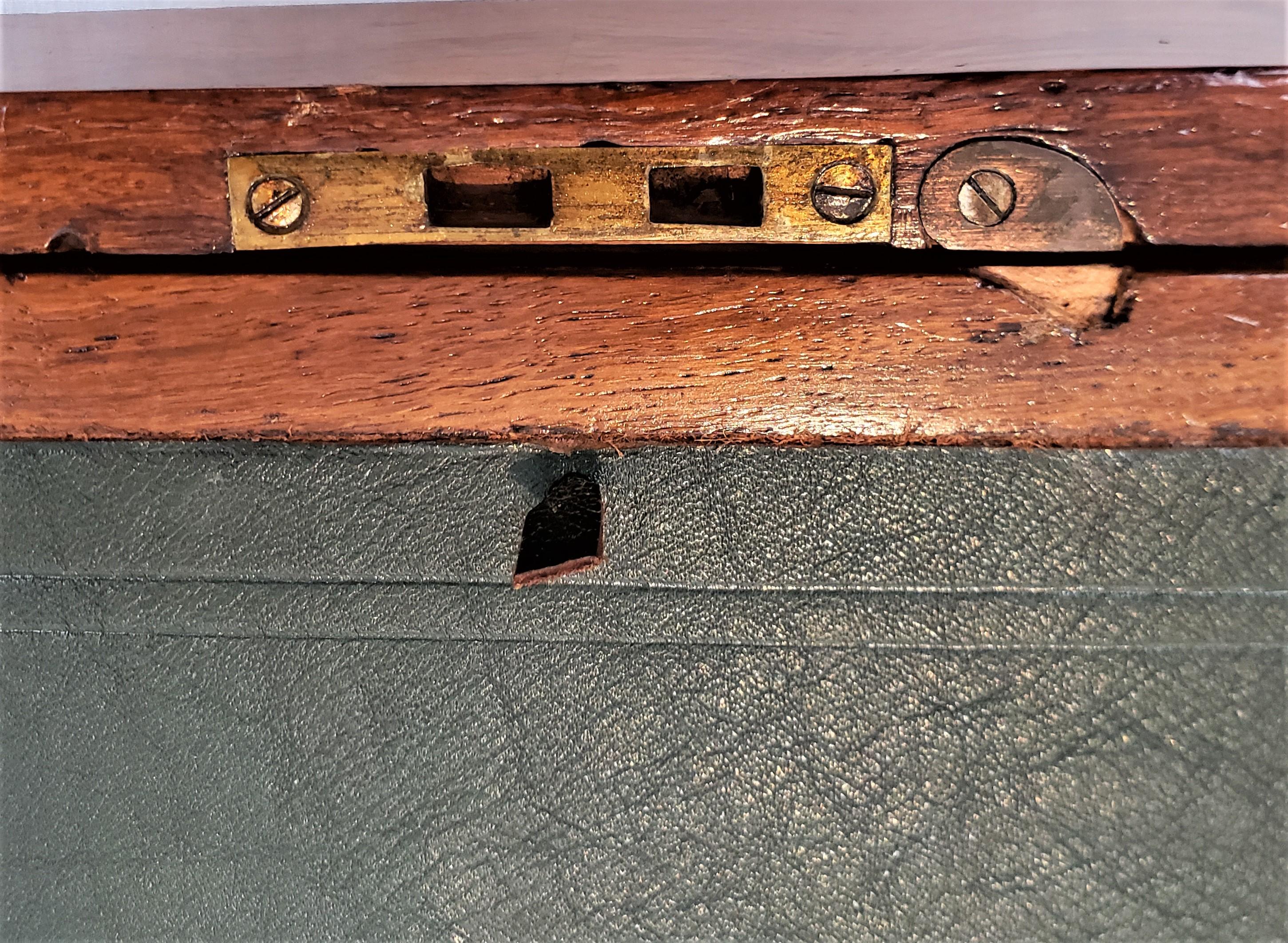 Antique English Walnut Military Campaign Chest or Lap Desk with Brass Mounts For Sale 8