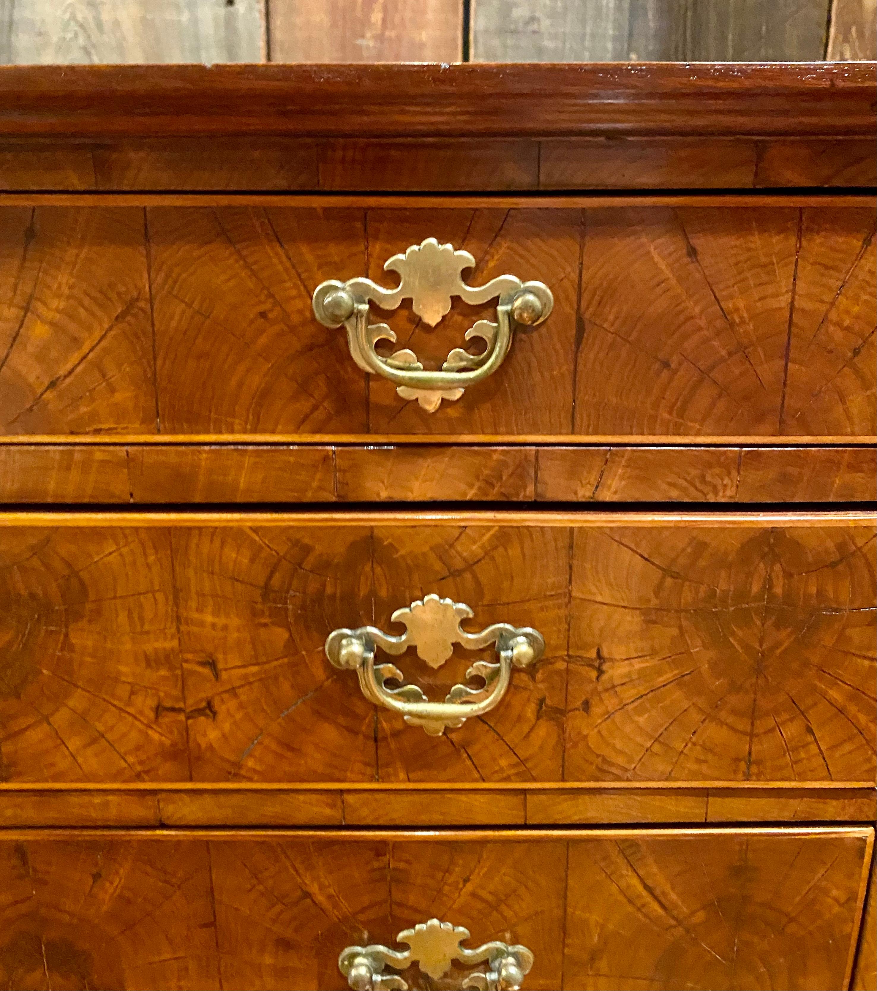 oyster veneer chest of drawers