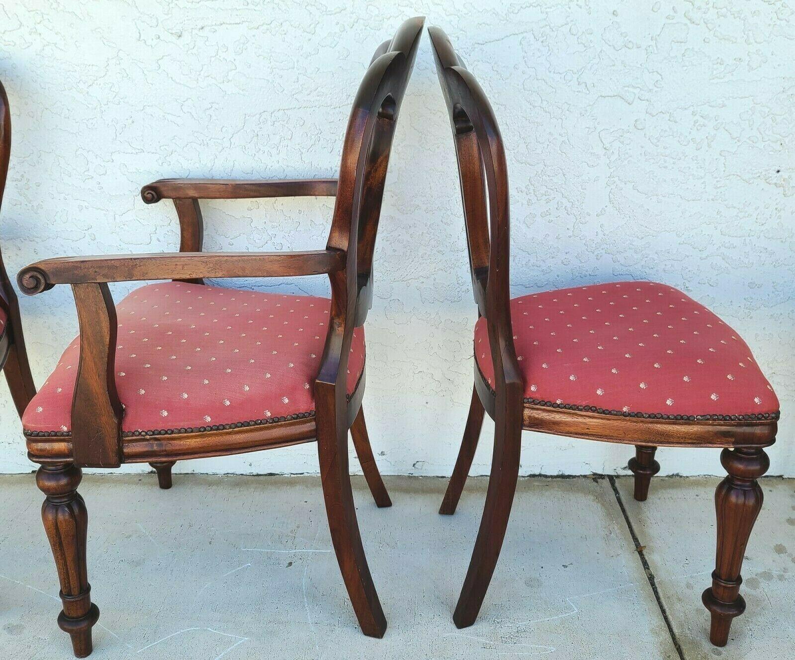Antique English Walnut Petite Dining Chairs, Set of 4 For Sale 3