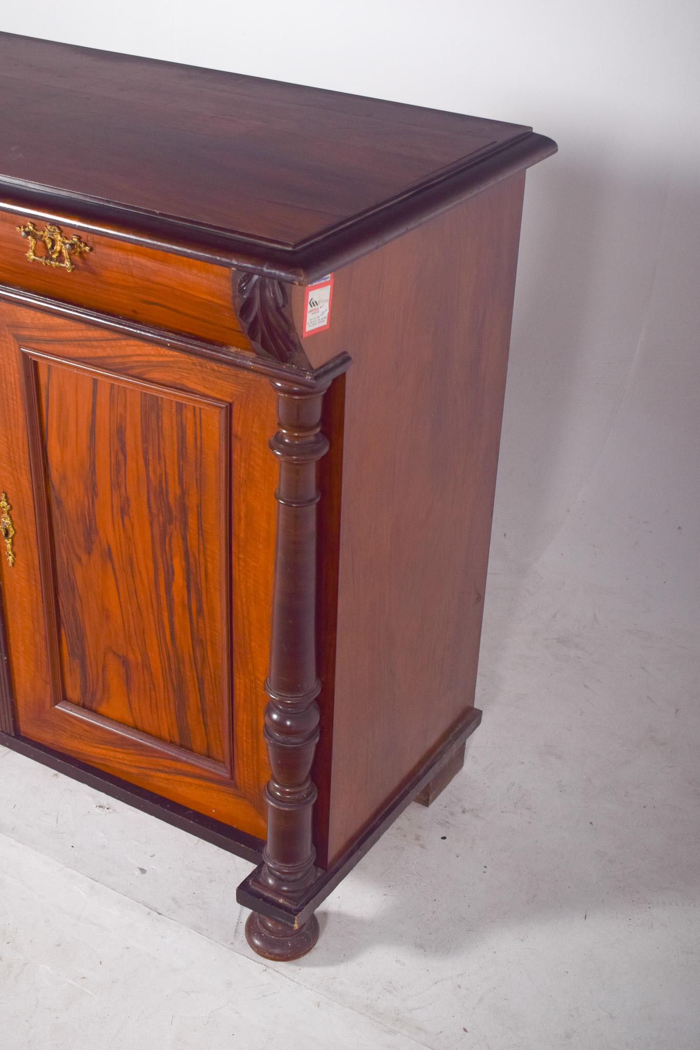 Antique English Walnut Tall Sideboard For Sale 3