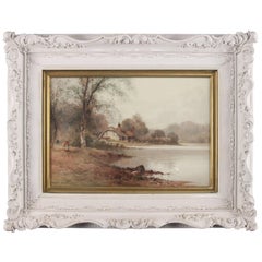 Antique English Watercolor Landscape Painting Signed Creswick Boydell