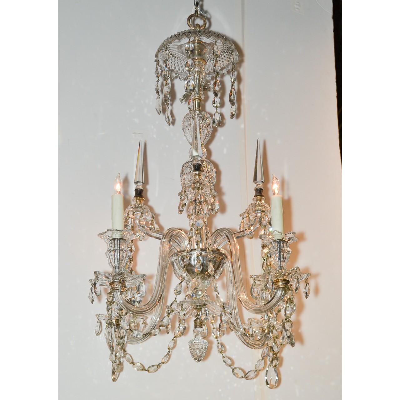 Antique English Waterford Style Crystal Chandelier 1