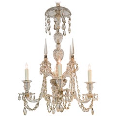 Used English Waterford Style Crystal Chandelier