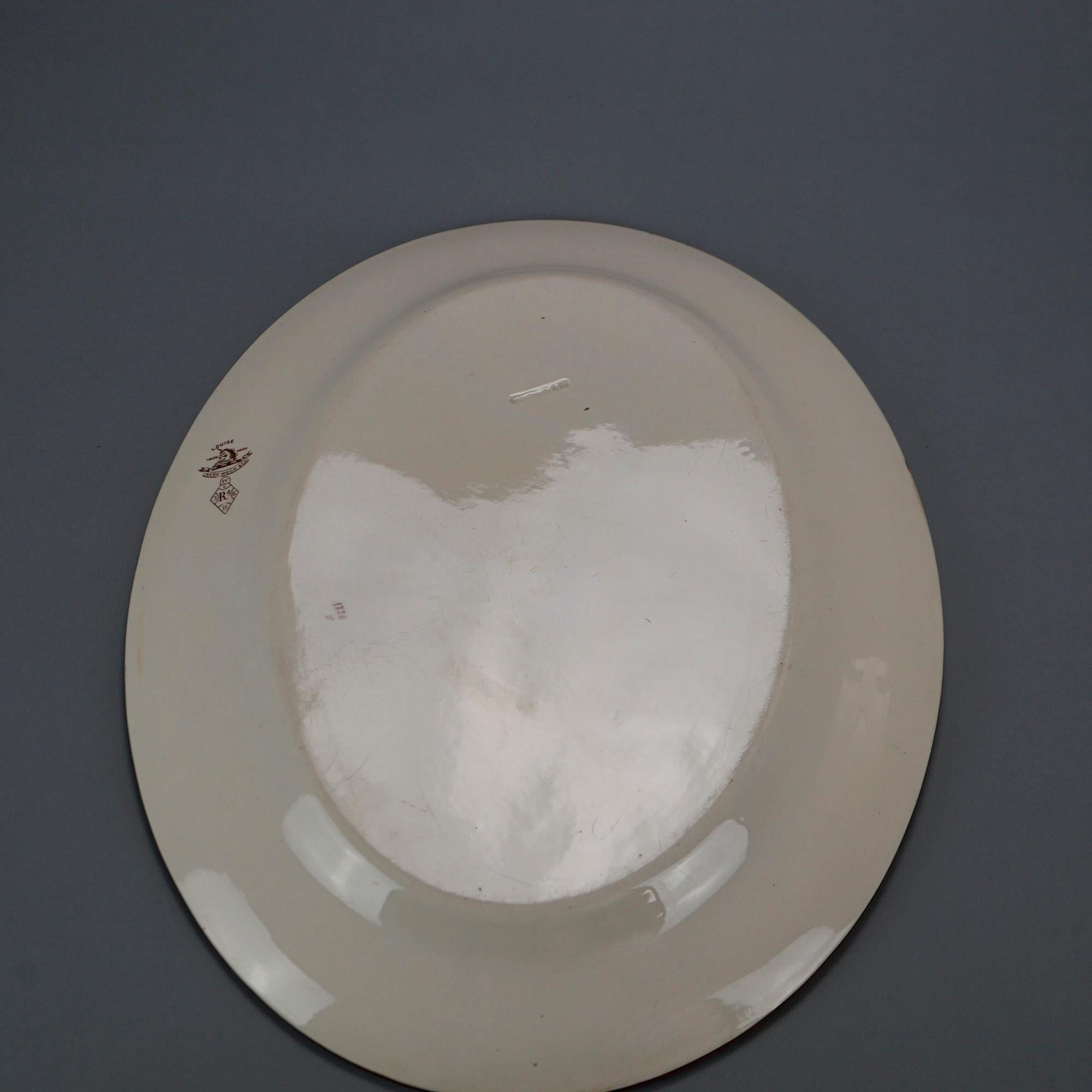 Antique English Wedgwood Aesthetic Movement Platter, Bird & Garden, 19th C 3