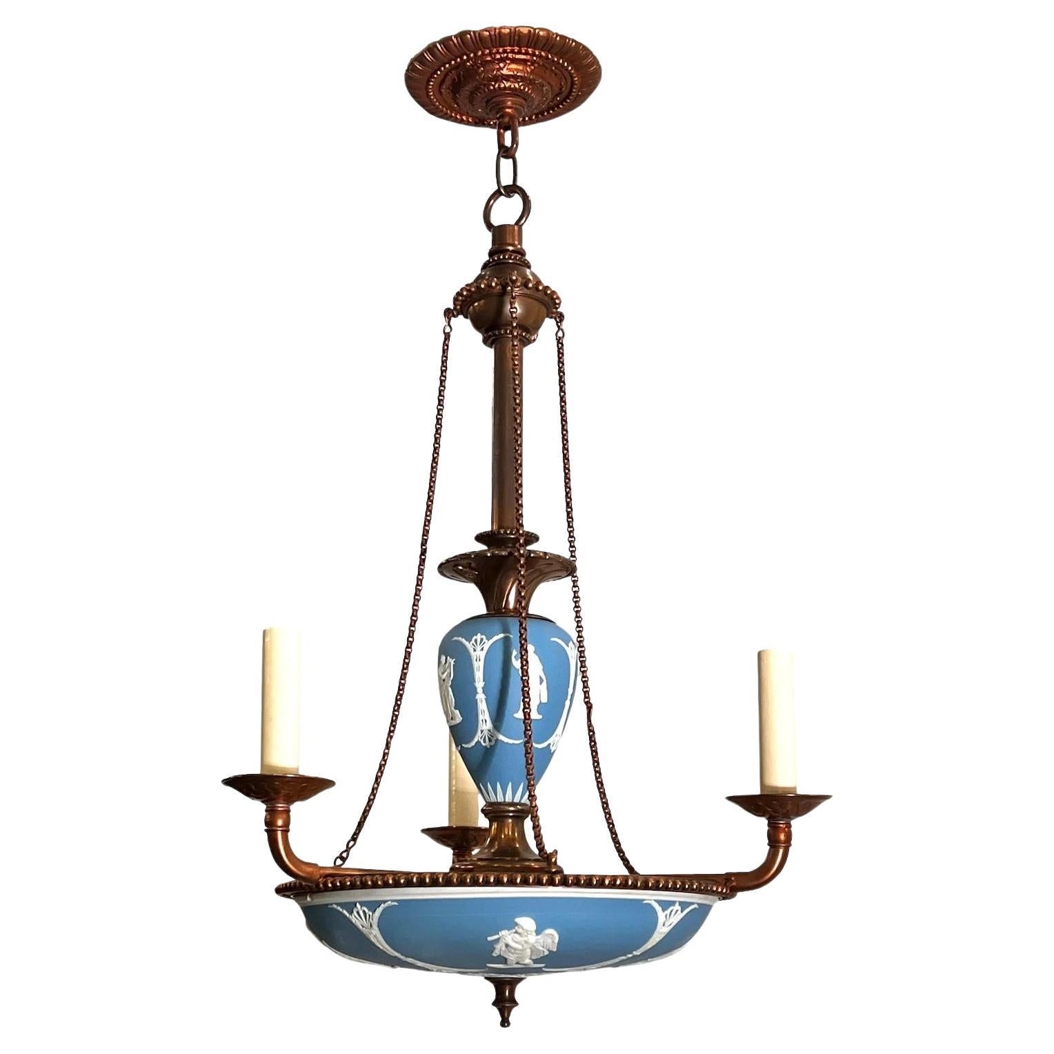 Antique English Wedgwood Chandelier  For Sale