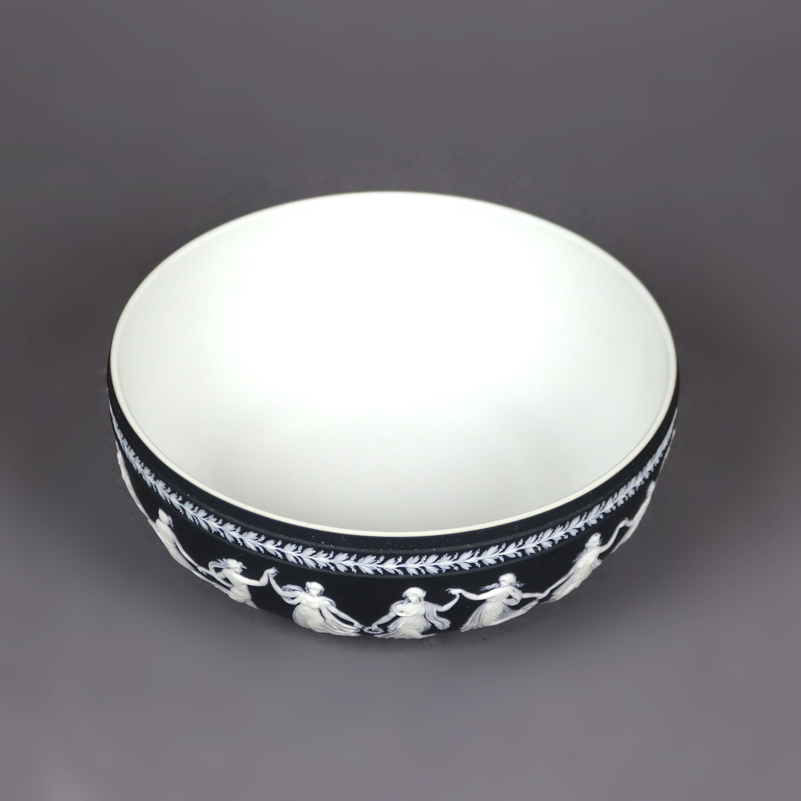 Antique English Wedgwood Classical Black Basalt Porcelain Bowl, circa 1900 6