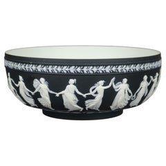 Antike englische Wedgwood-Schale aus schwarzem Basalt-Porzellan, um 1900