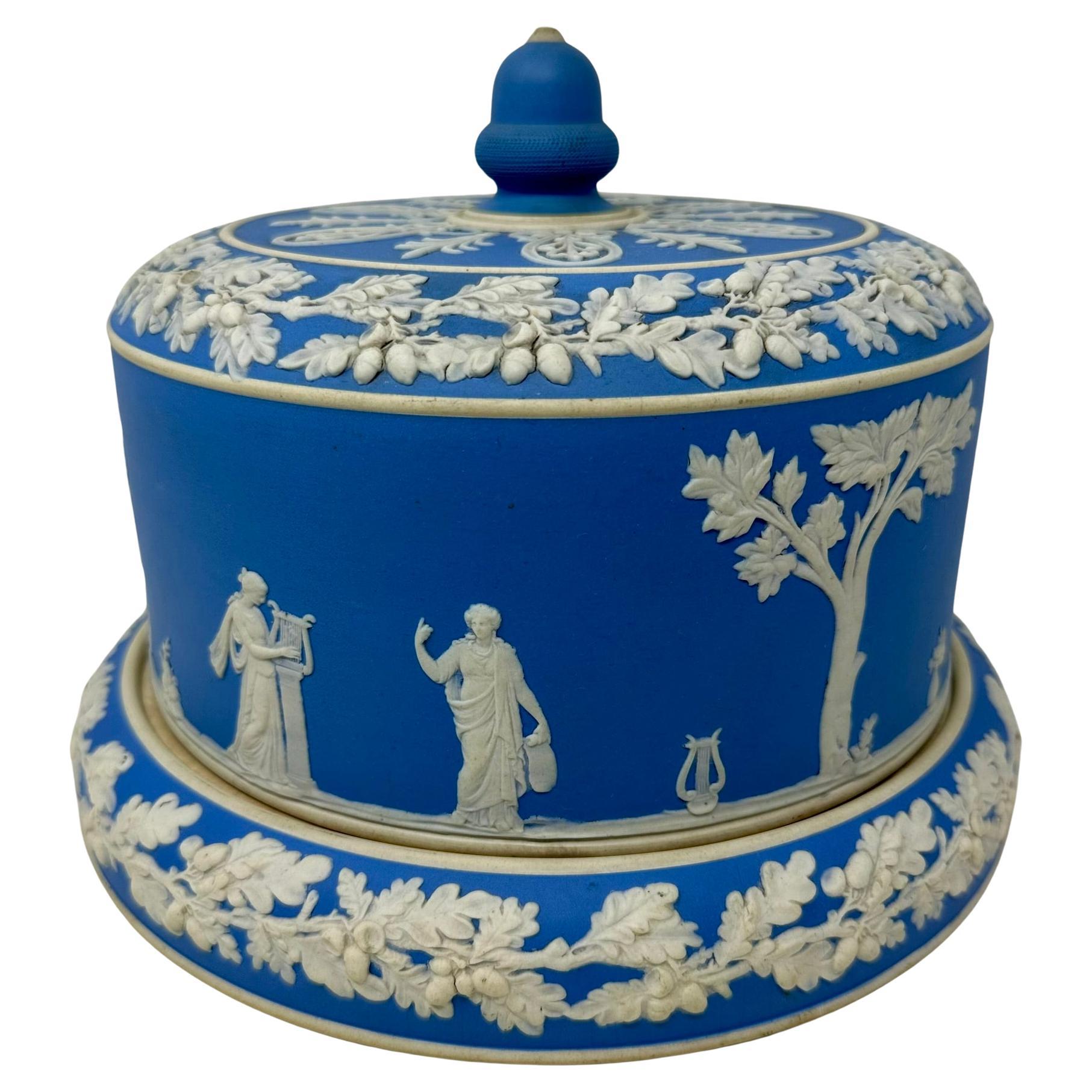 Antique English Wedgwood Jasperware Porcelain Cheese Dome & Cover, Circa 1900. For Sale