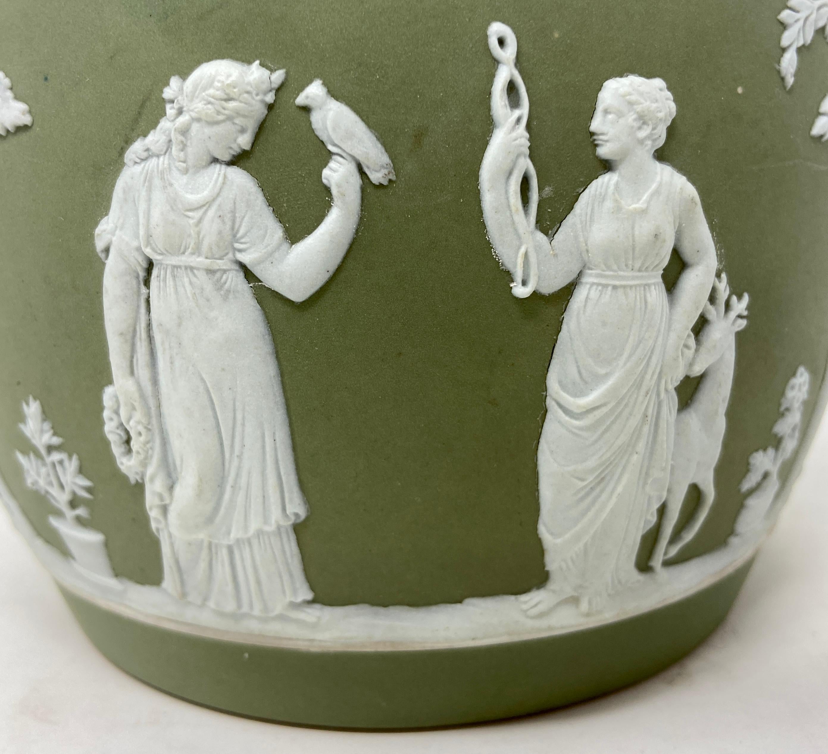 Antiguo barril inglés de galletas de porcelana Wedgwood, circa 1890-1910 Porcelana en venta