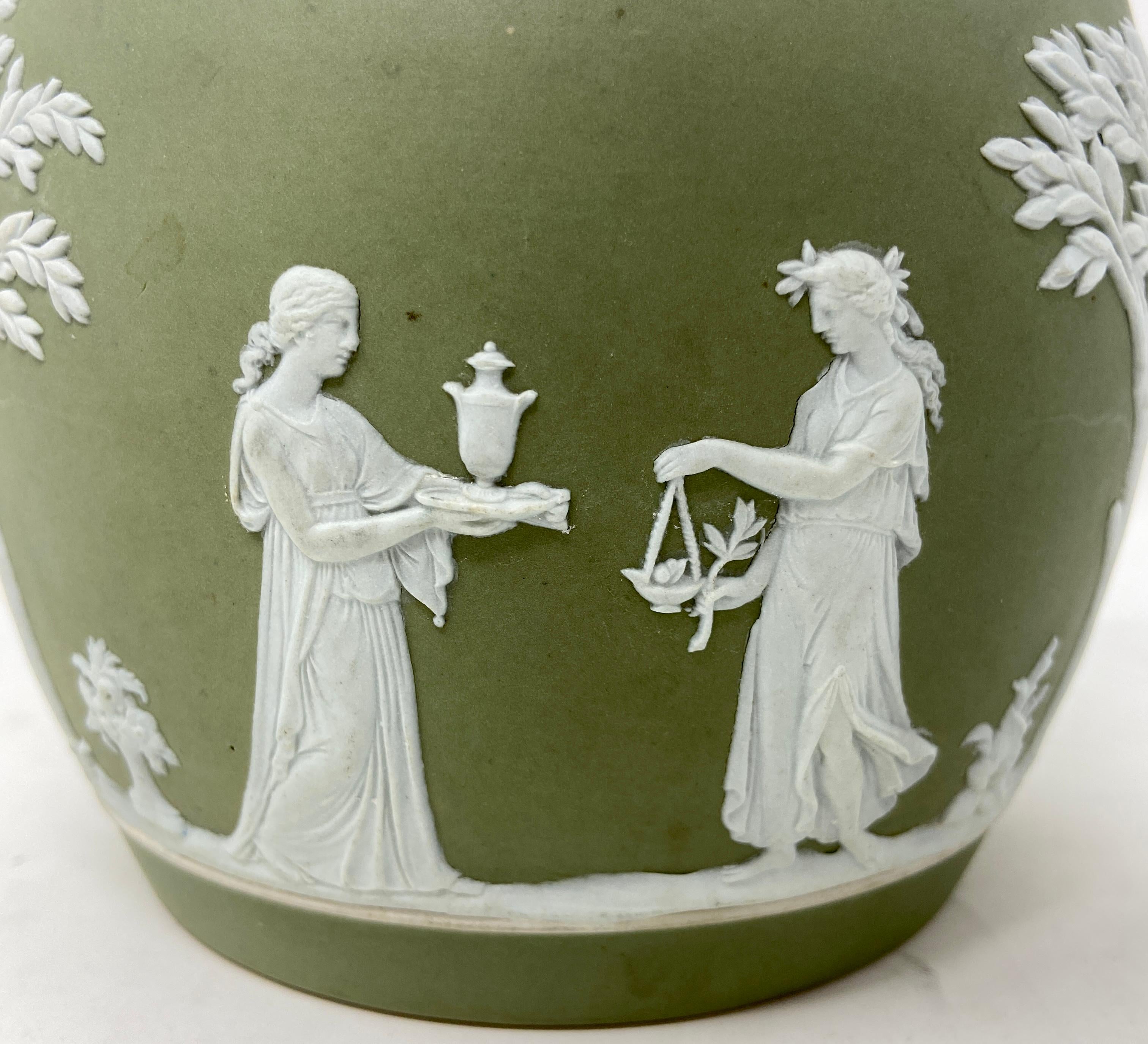 Antiguo barril inglés de galletas de porcelana Wedgwood, circa 1890-1910 en venta 1