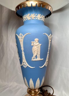 Antique English Wedgwood Porcelain Lamp, Circa 1890