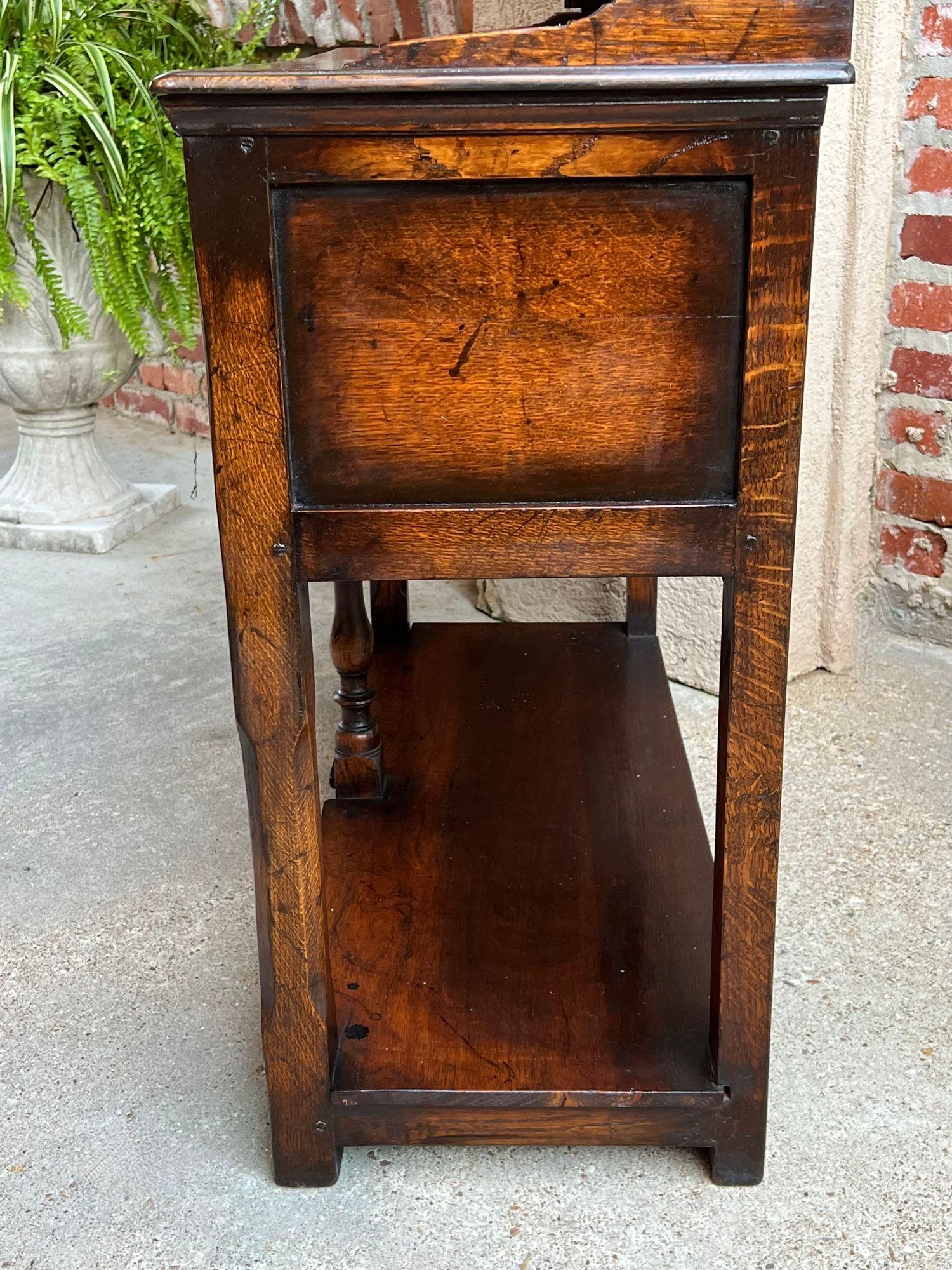 Antique English Welsh Dresser PETITE Sideboard Oak Farmhouse Kitchen Cabinet 11