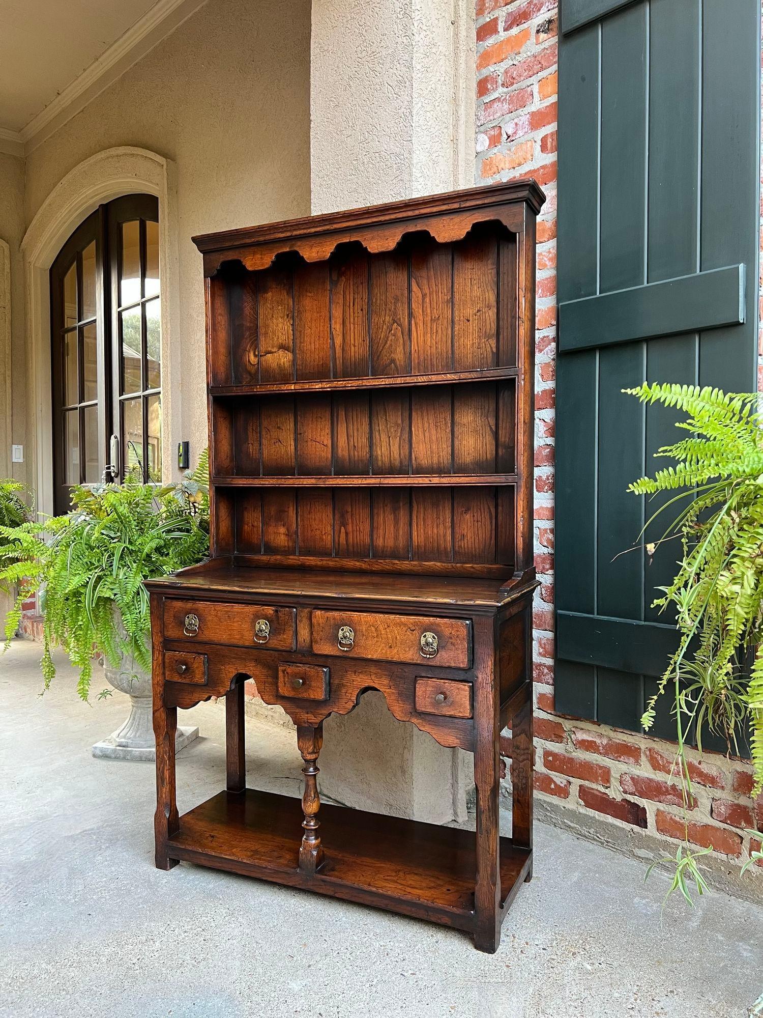 Jacobean Antique English Welsh Dresser PETITE Sideboard Oak Farmhouse Kitchen Cabinet