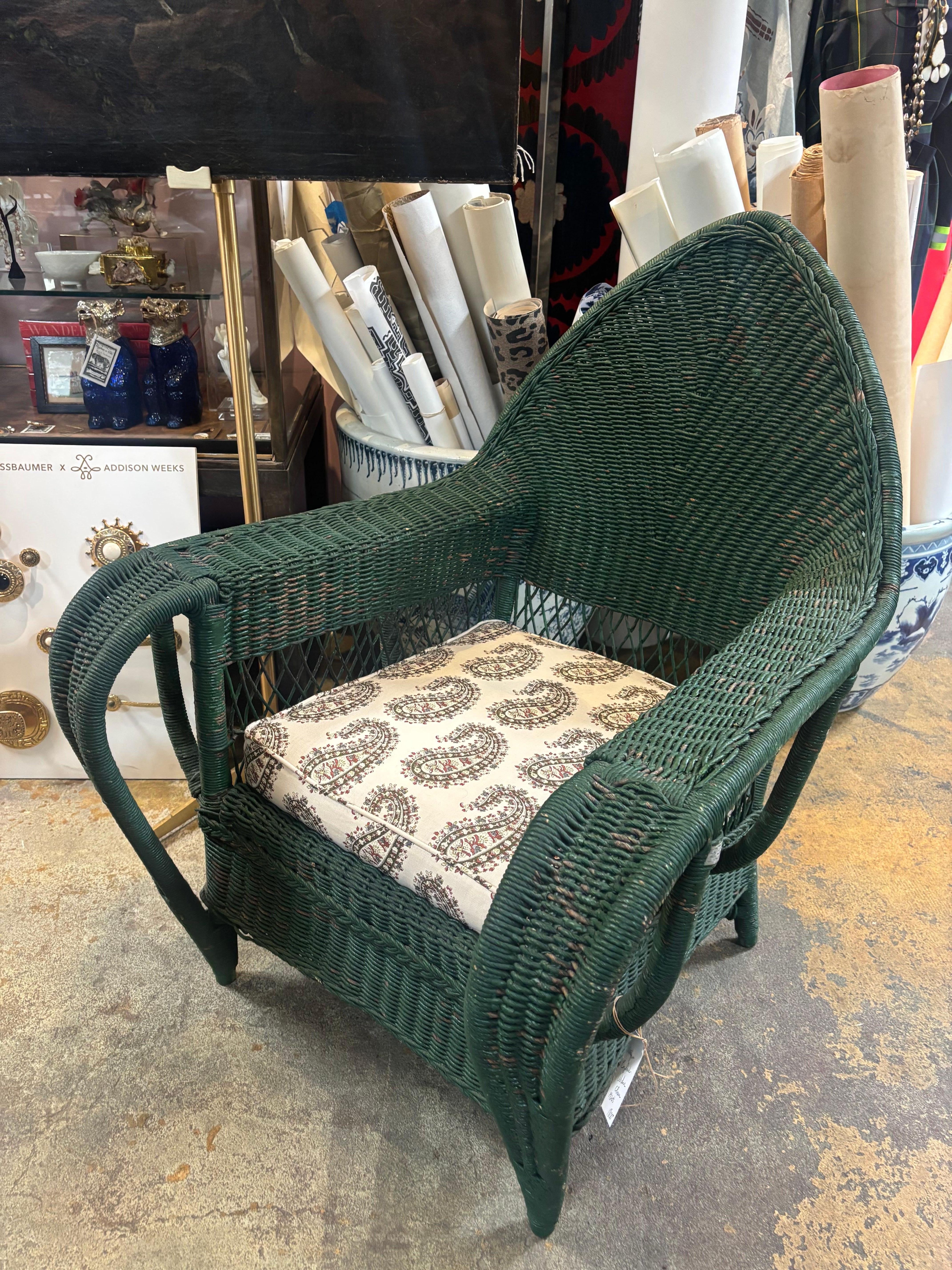 Anglais Chaise anglaise ancienne en osier des années 1920 en vente