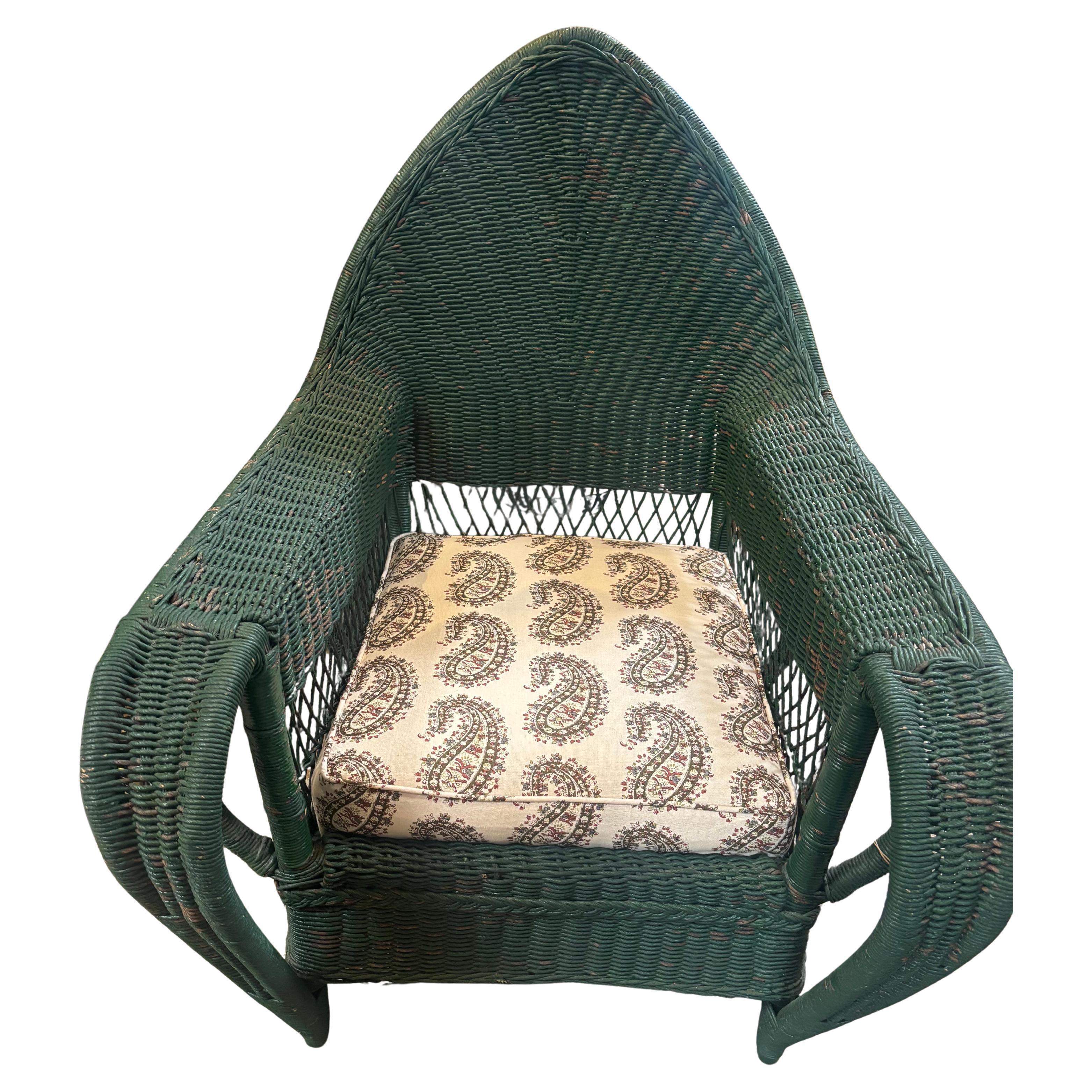Antique English wicker chair 1920's