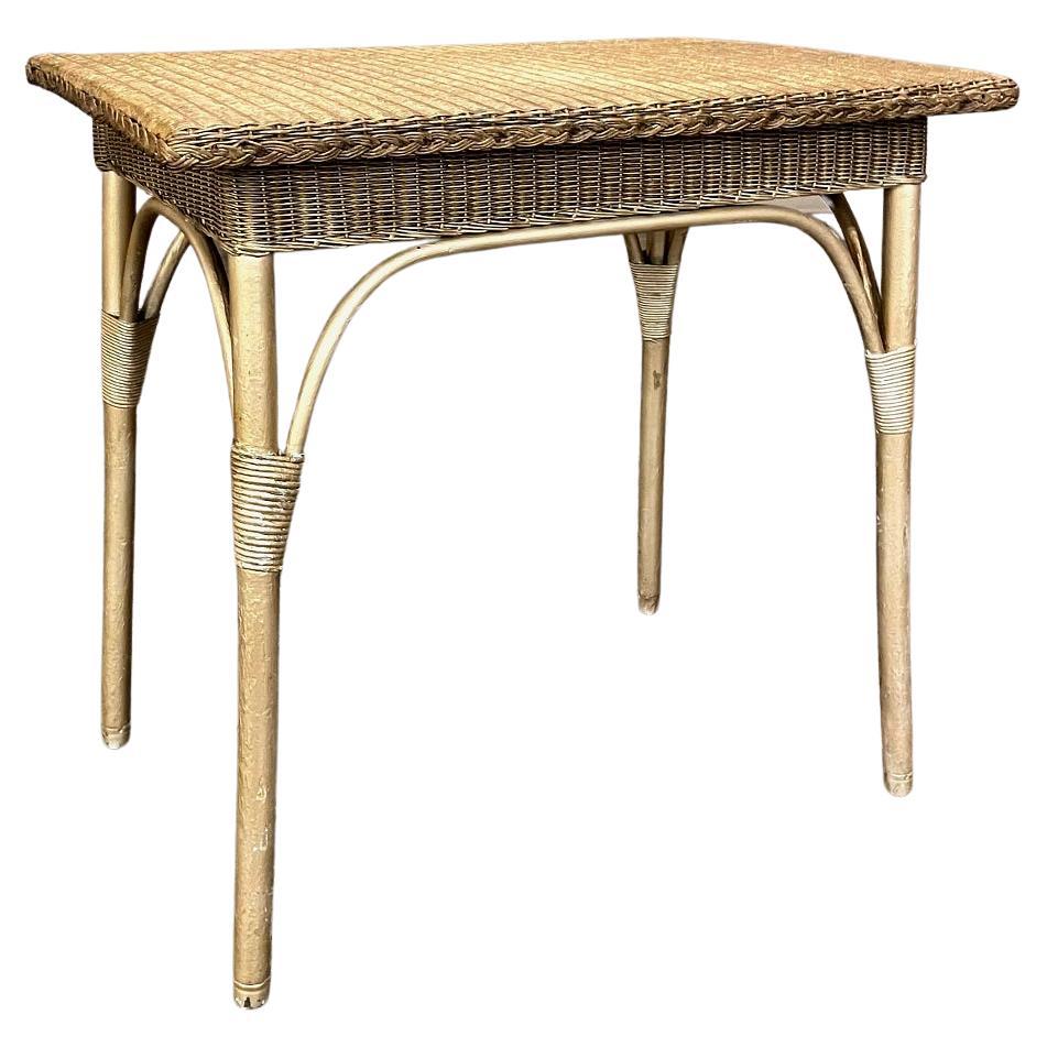 Antique Wicker and Oak Table at 1stDibs