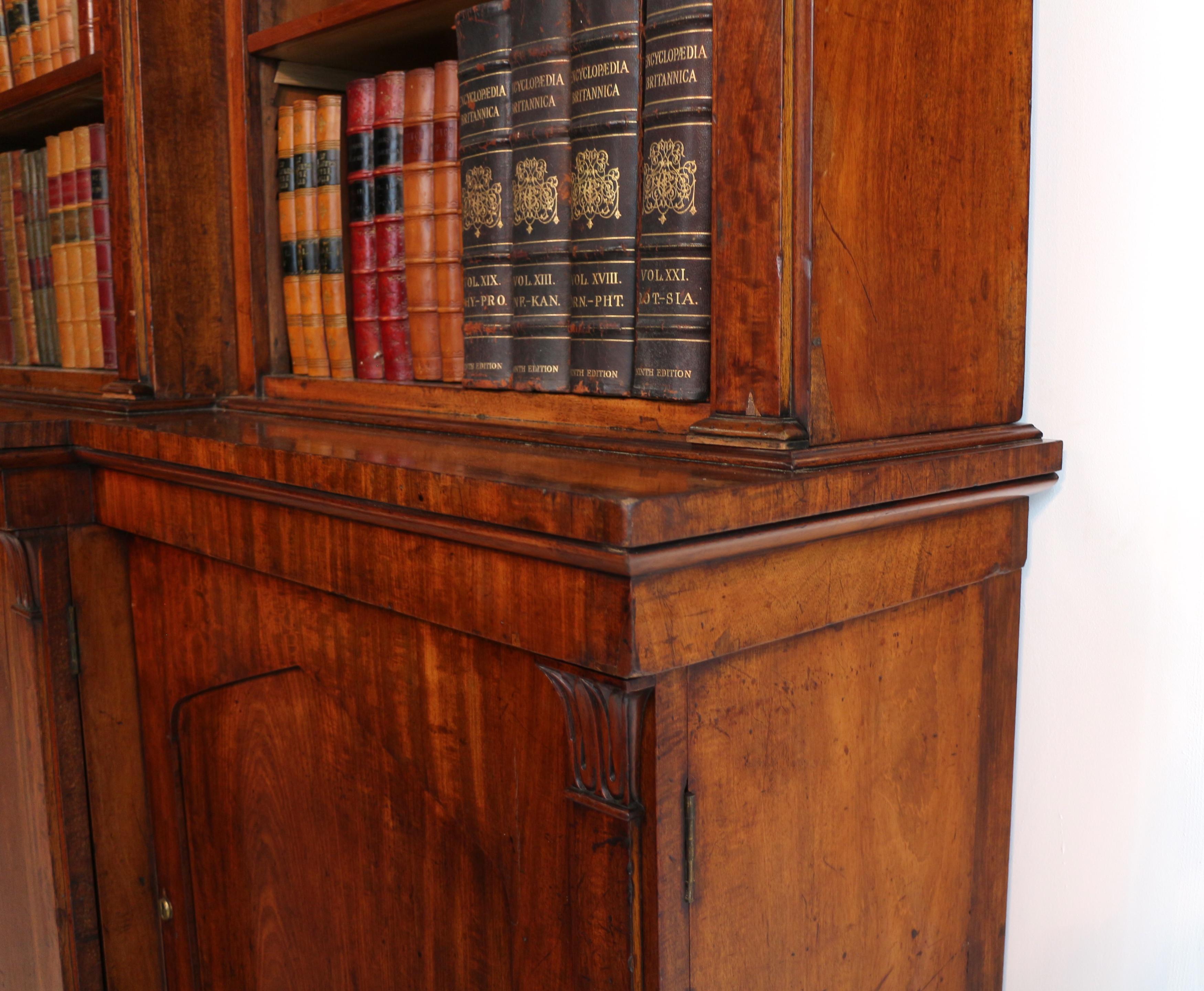 Antique English William IV Mahogany Breakfront Library Bookcase 10