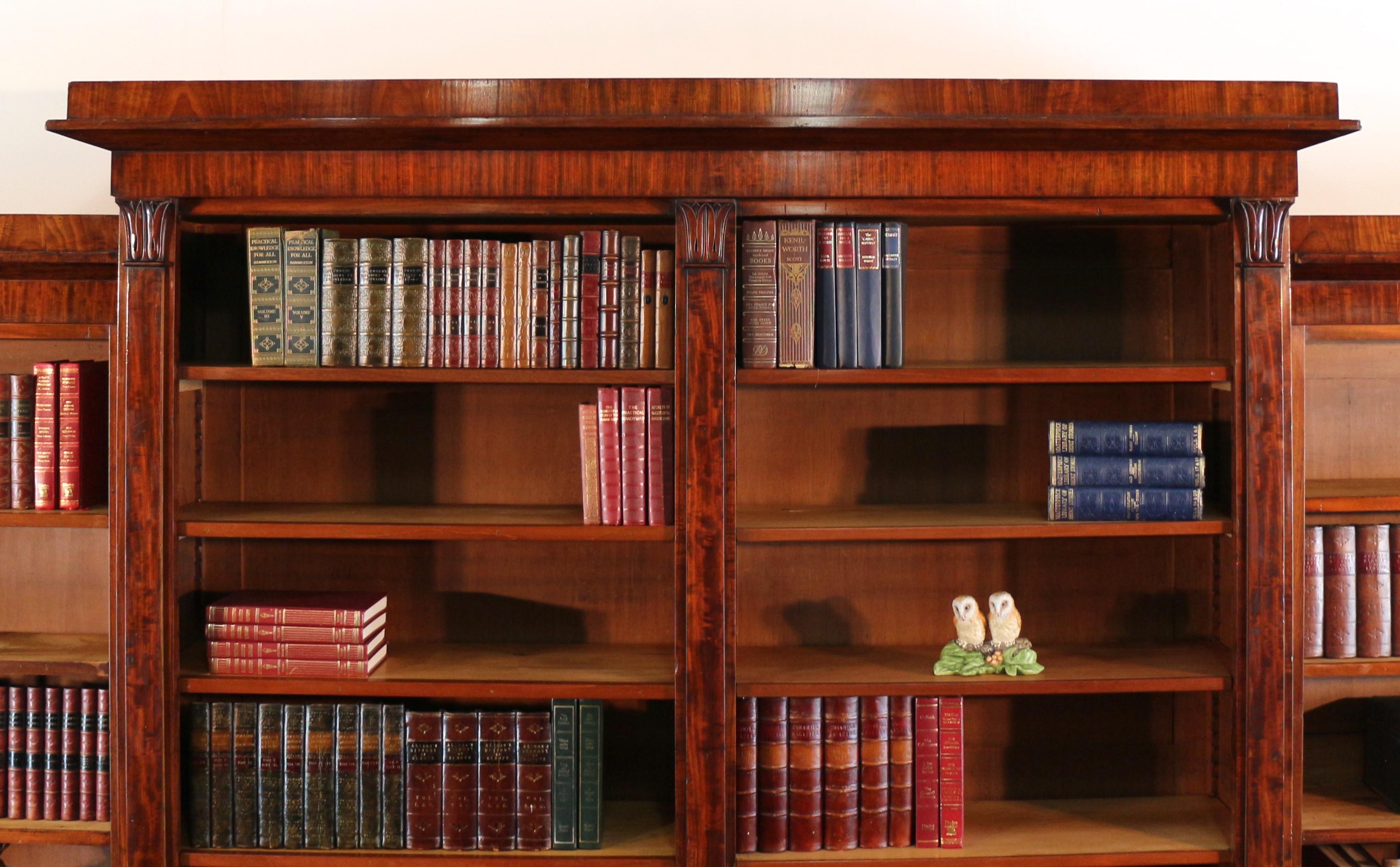 mahogany bookshelves