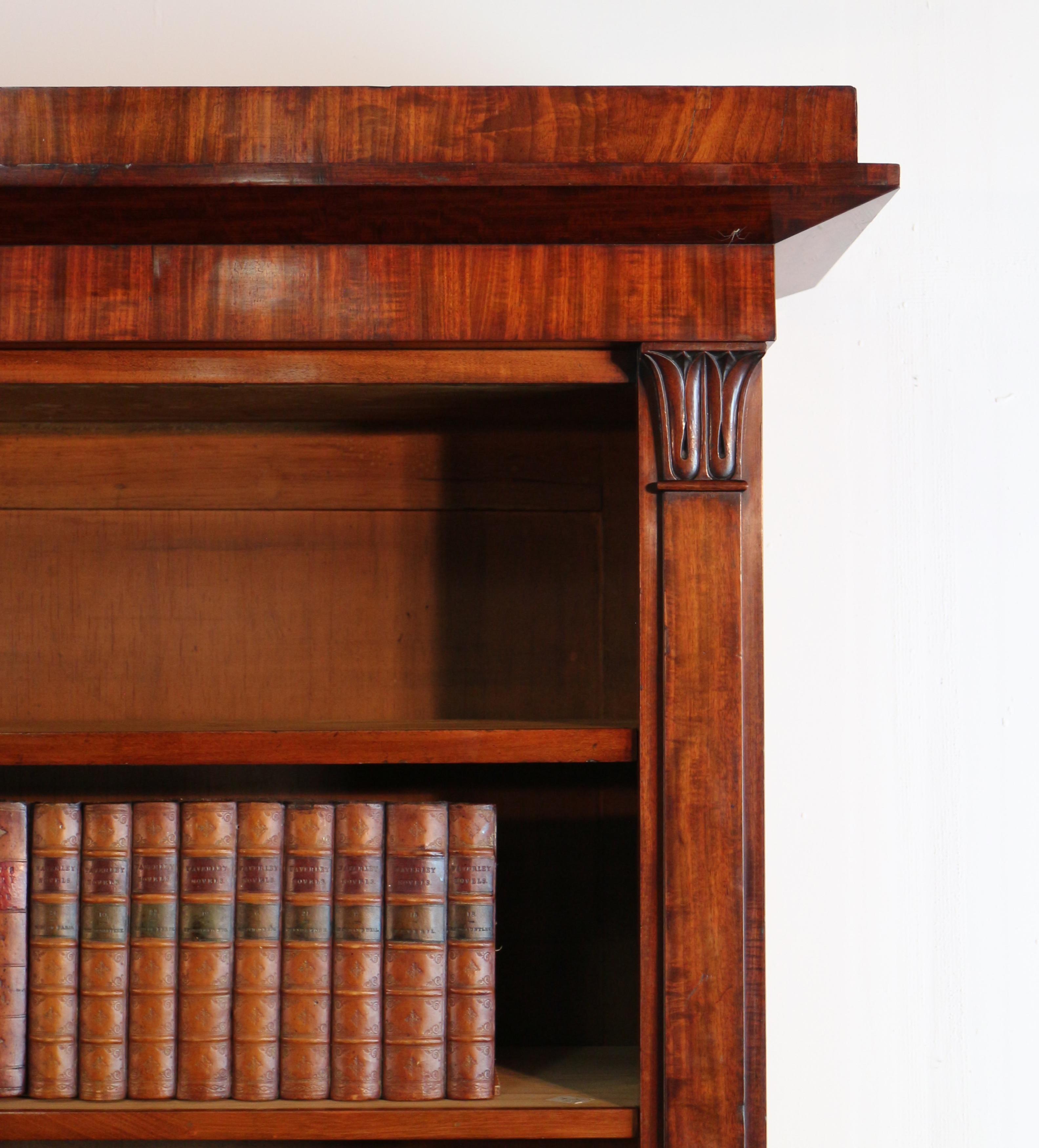 British Antique English William IV Mahogany Breakfront Library Bookcase