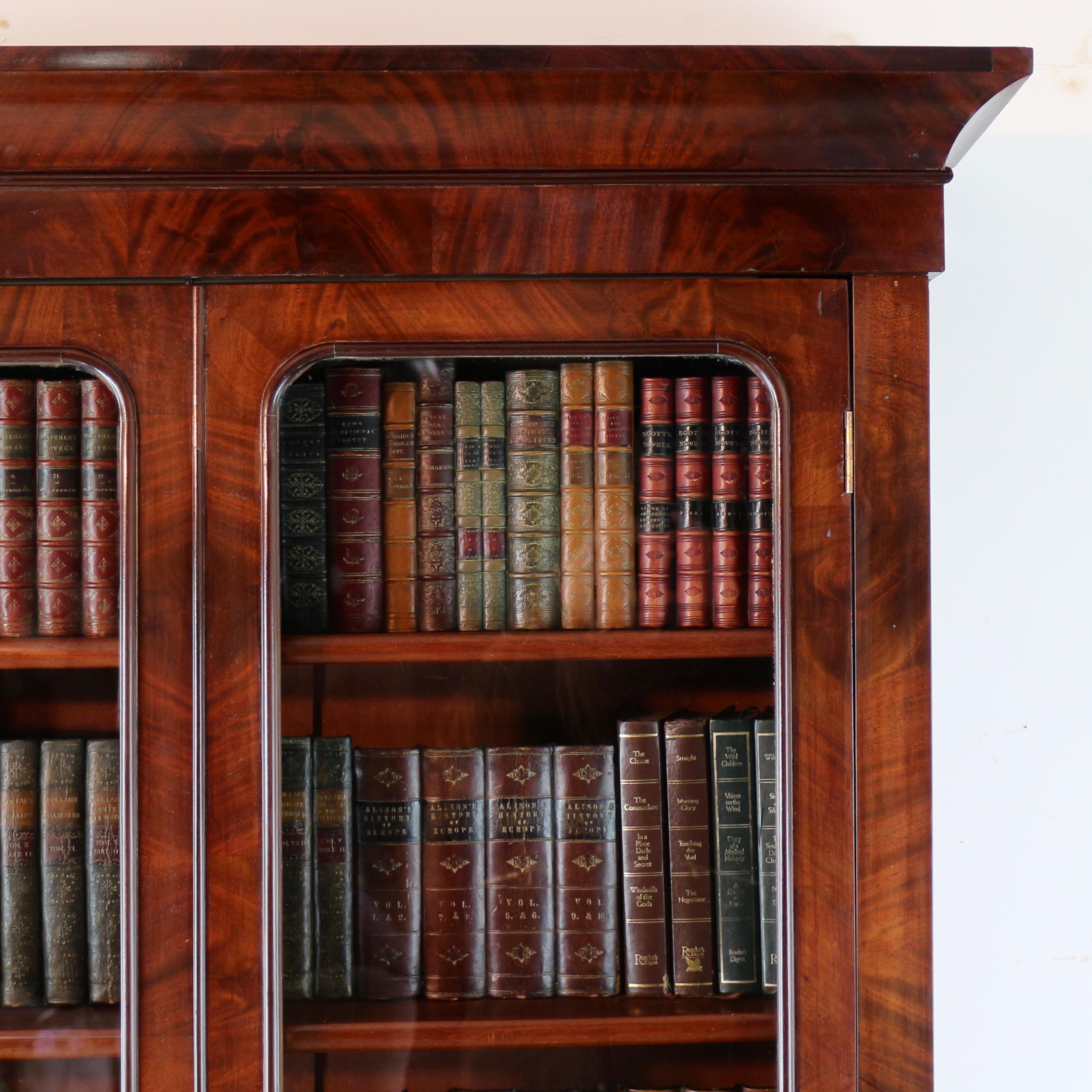 Antique English William IV Mahogany Cylinder Bookcase 1