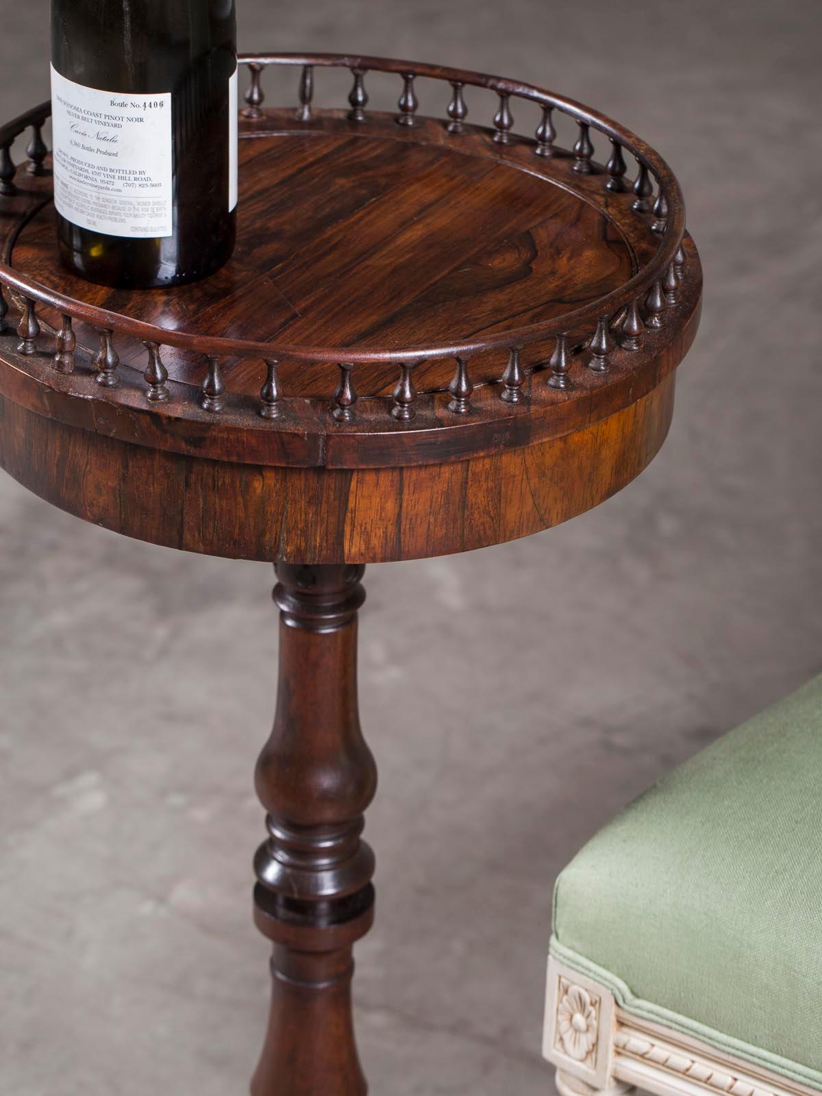 Antique English William IV Rosewood Mahogany Wine Table, circa 1835 6