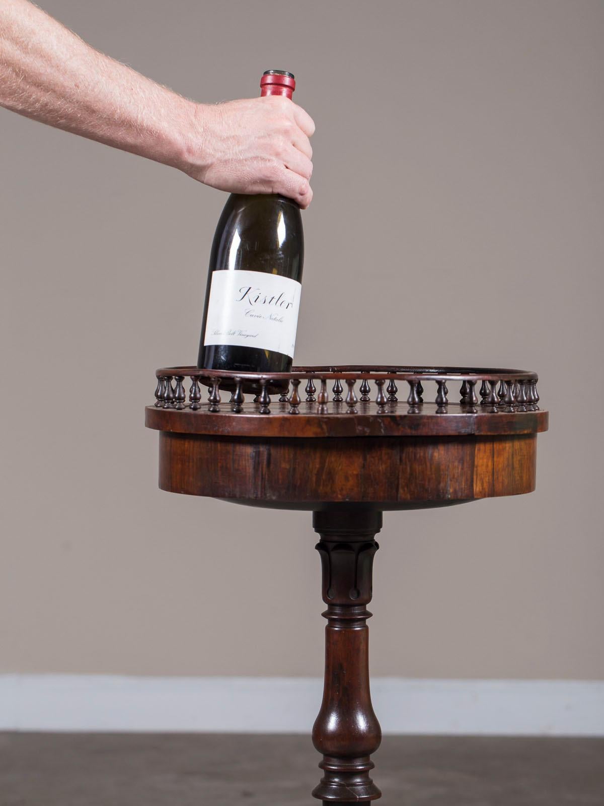 Mid-19th Century Antique English William IV Rosewood Mahogany Wine Table, circa 1835