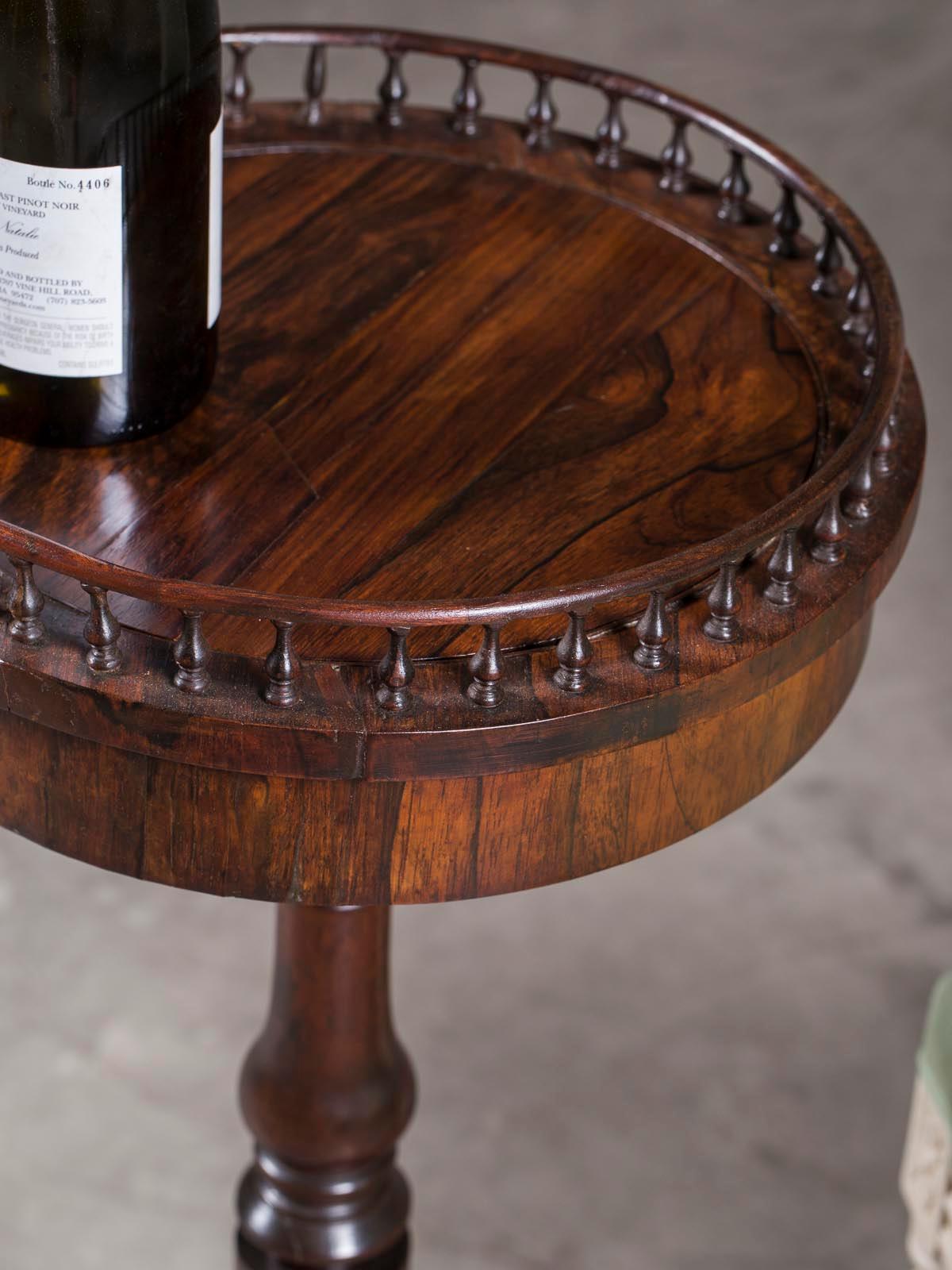 Antique English William IV Rosewood Mahogany Wine Table, circa 1835 2