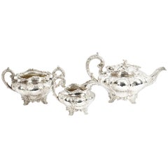 Antique English William IV Silver Tea Set Edward Bernard & Sons London 1833