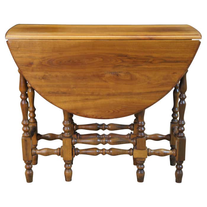 Antique English William and Mary Walnut Oval Drop Leaf Gateleg Dining ...