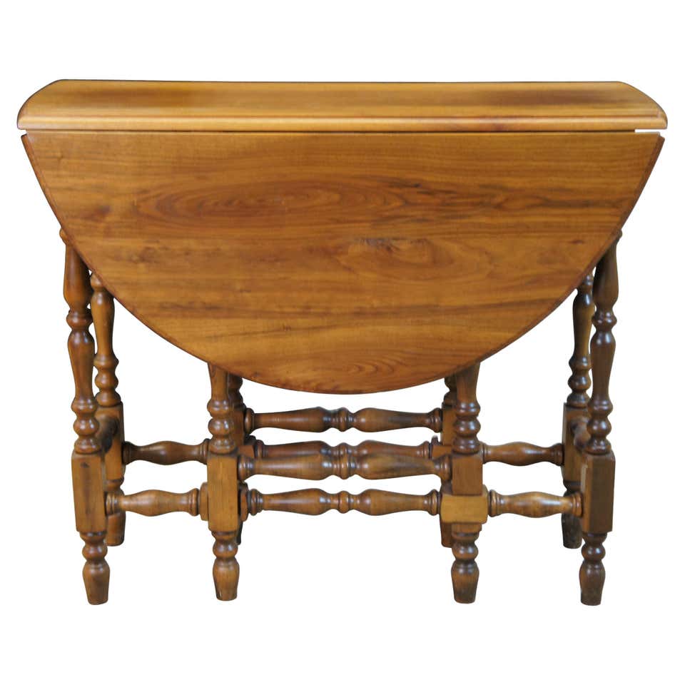 Antique English William and Mary Walnut Oval Drop Leaf Gateleg Dining ...