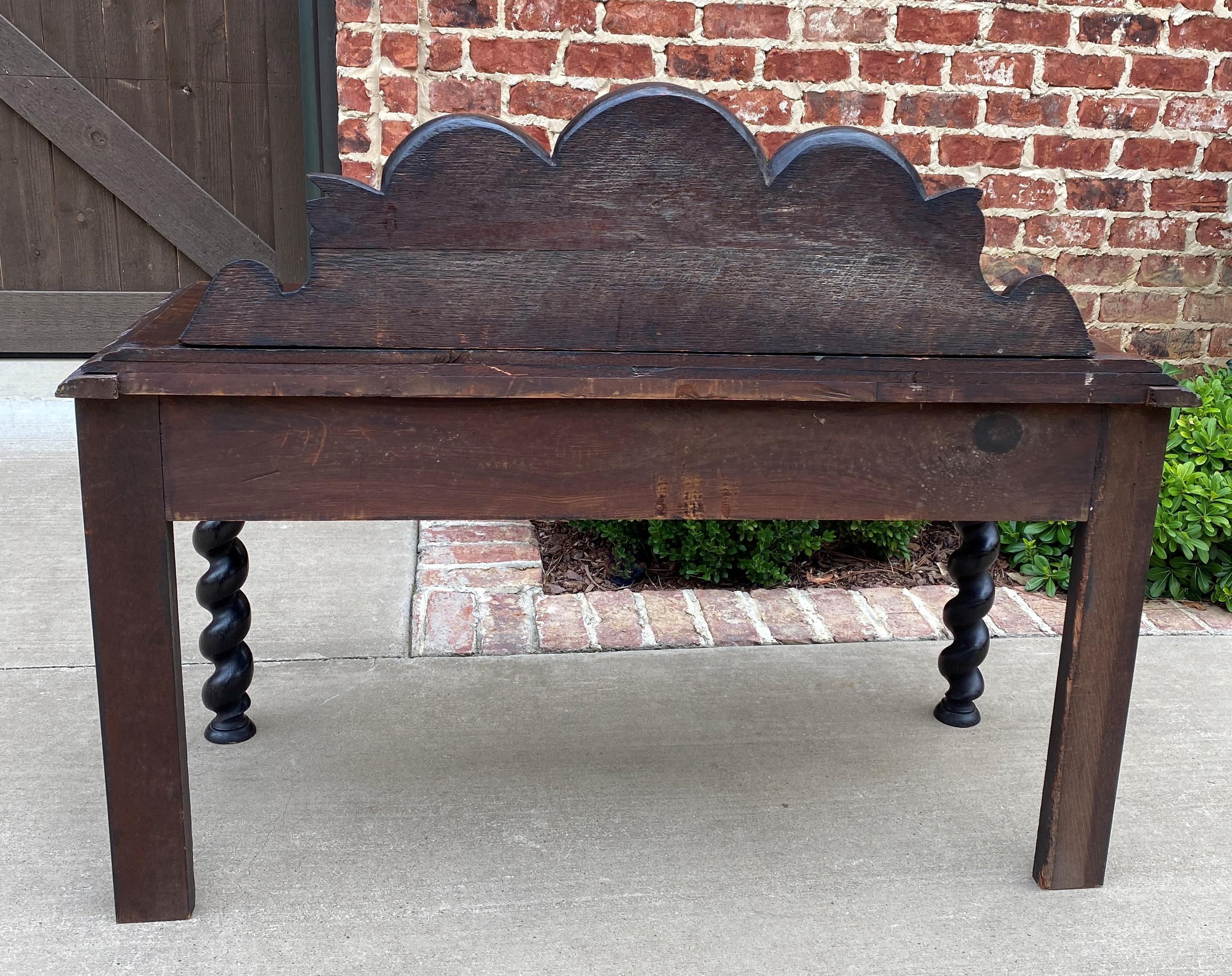 Antique English Window Bench Seat Bed Bench Barley Twist Drawer Makers Tag 1900 3